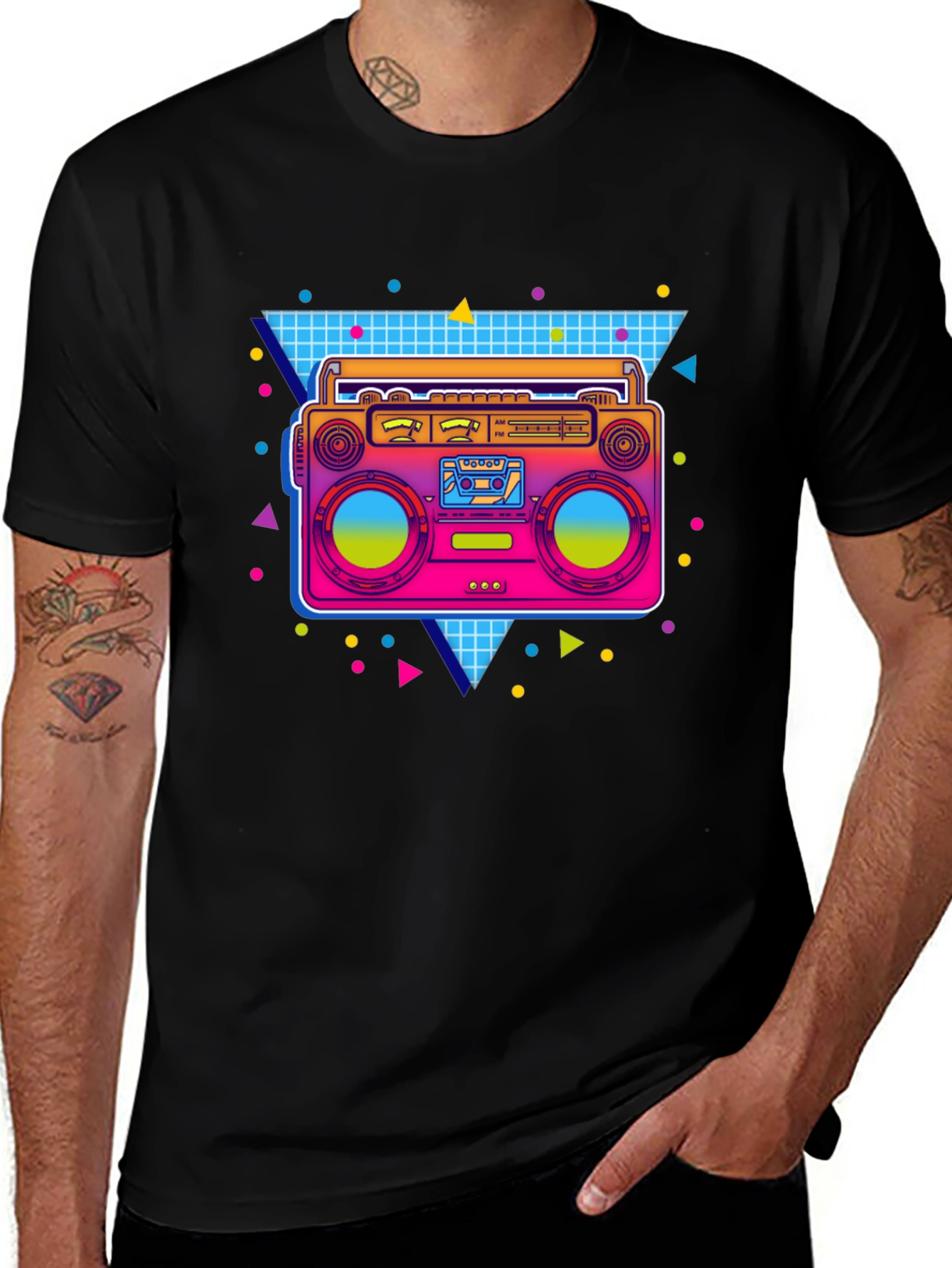 Variant 23 of Retro 80s Boombox T-Shirt