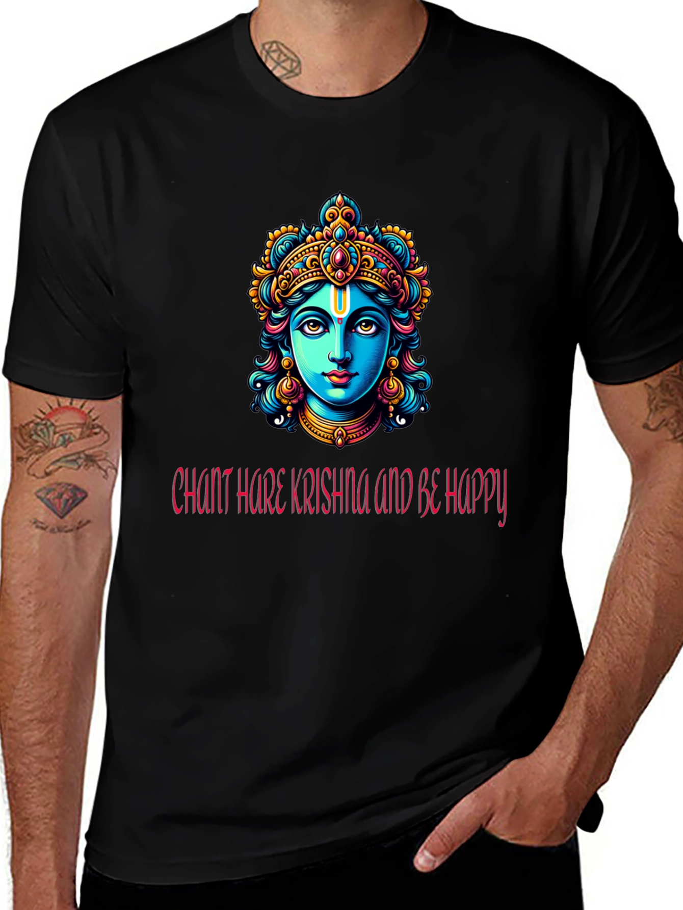 Hare Krishna Graphic T-Shirt - Chant and Be Happy!