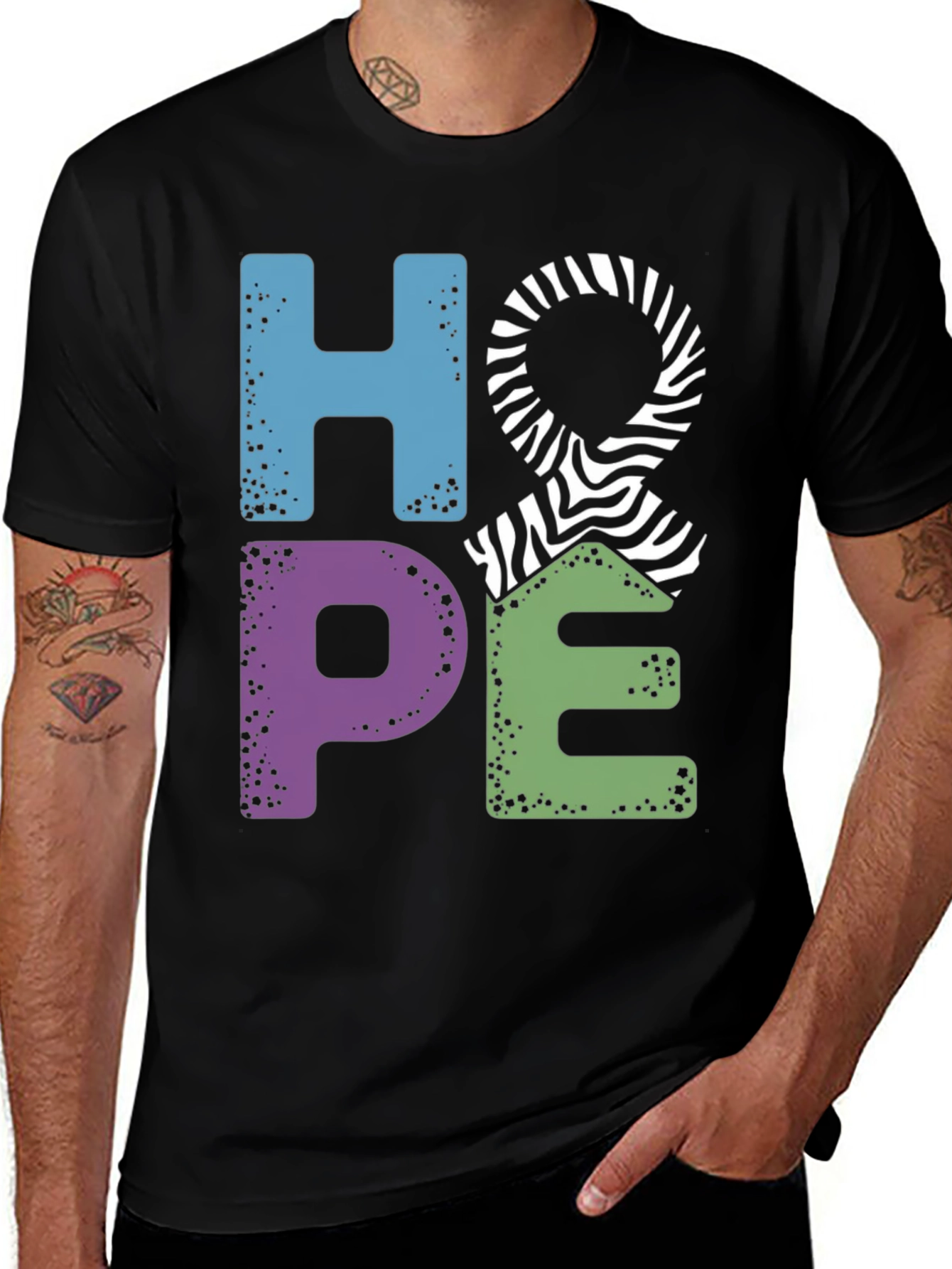 Variant 19 of Hope Zebra Print T-Shirt: Mental Health Awareness Tee