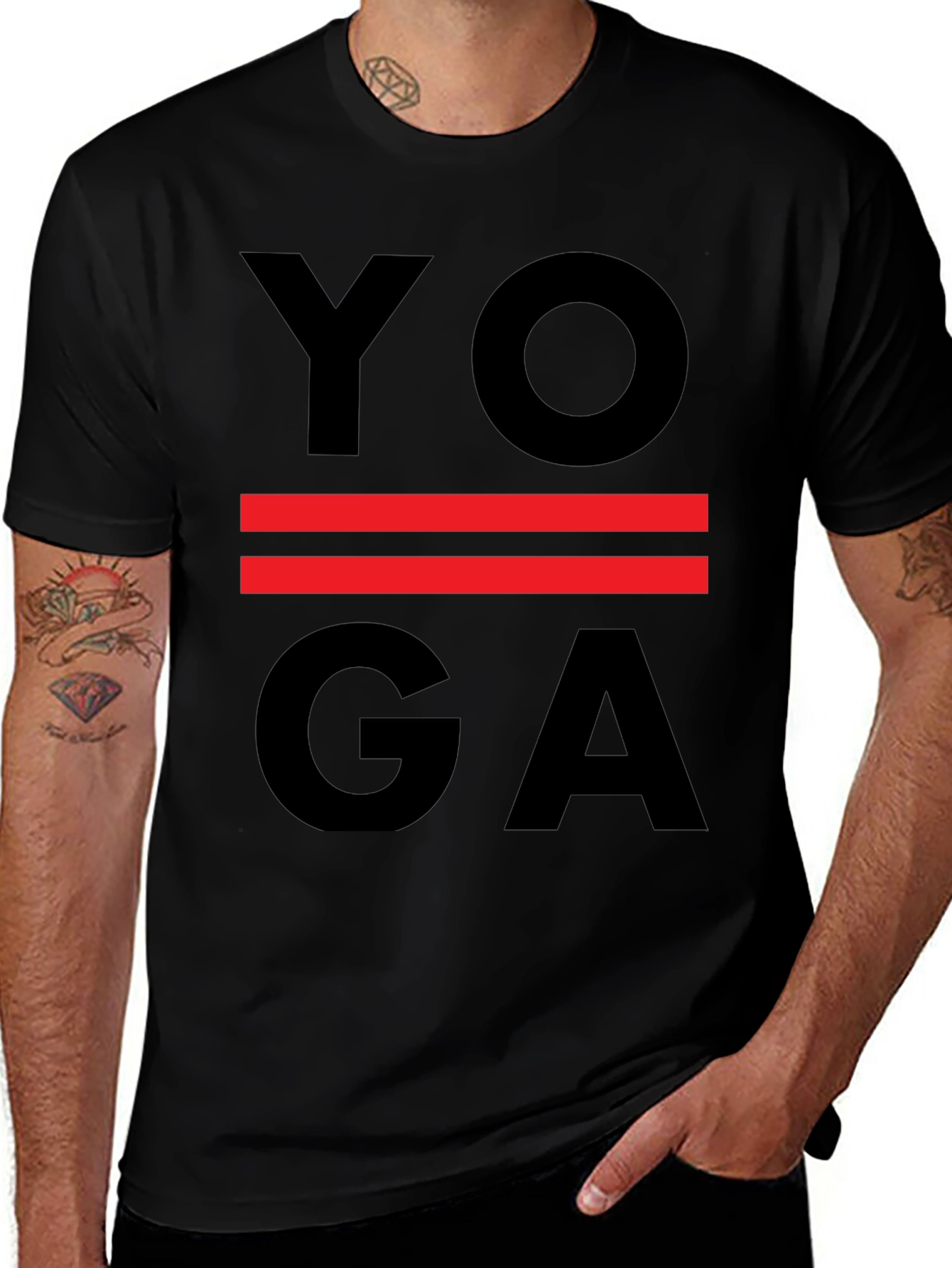 Variant 2 of Yoga Graphic Tee - Black Cotton Blend