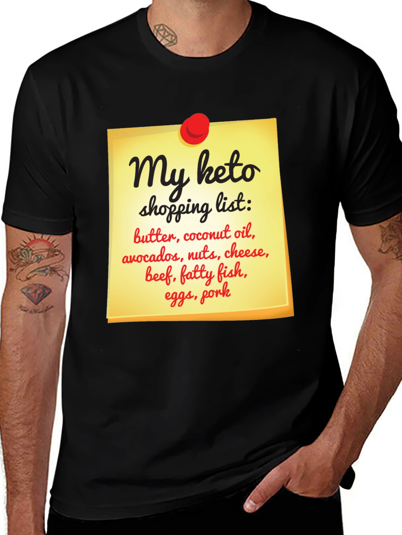 Variant 5 of My Keto Shopping List T-Shirt - Funny Diet Tee