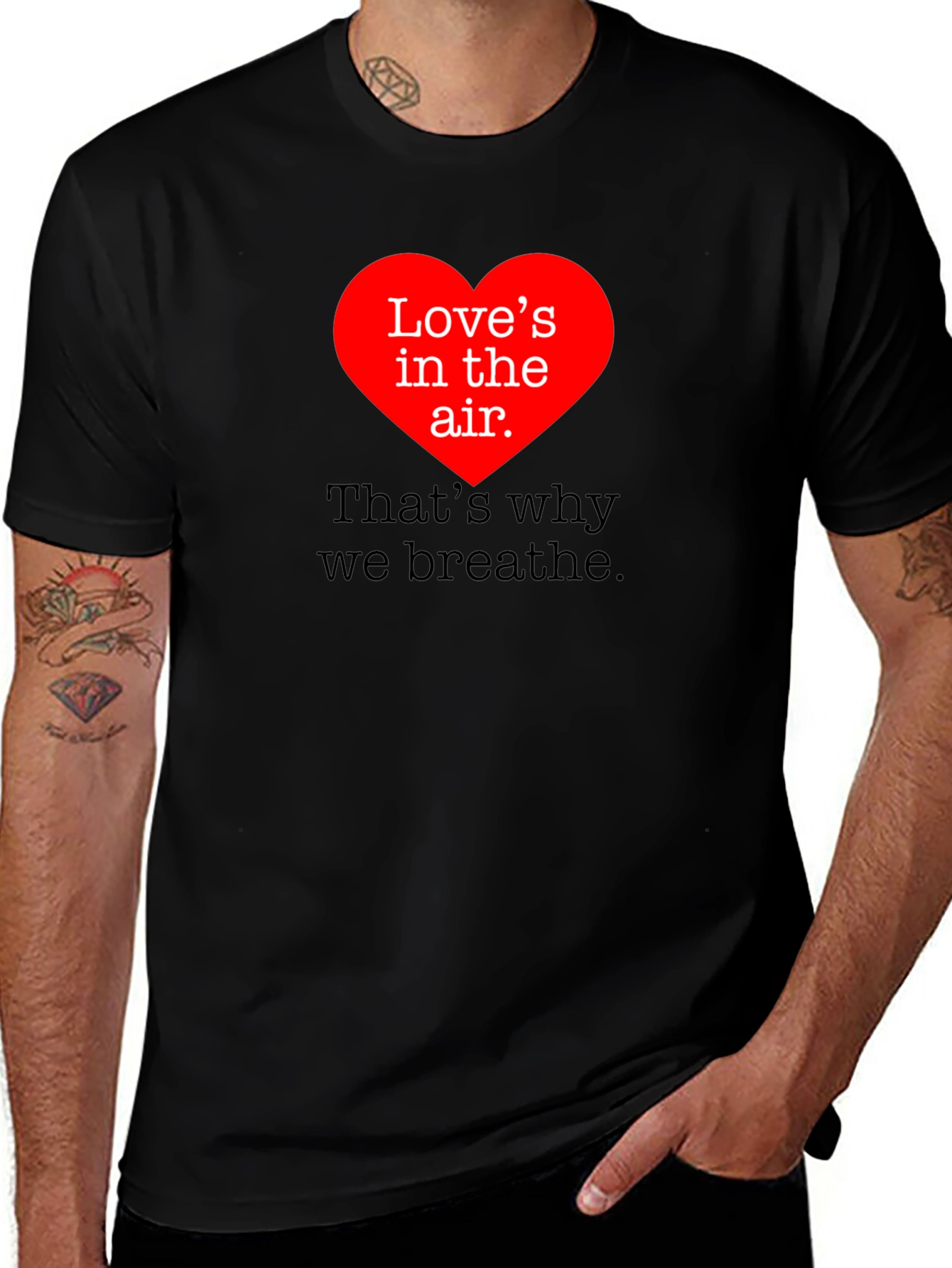 Variant 15 of Love's In The Air Valentine's Day Black T-Shirt