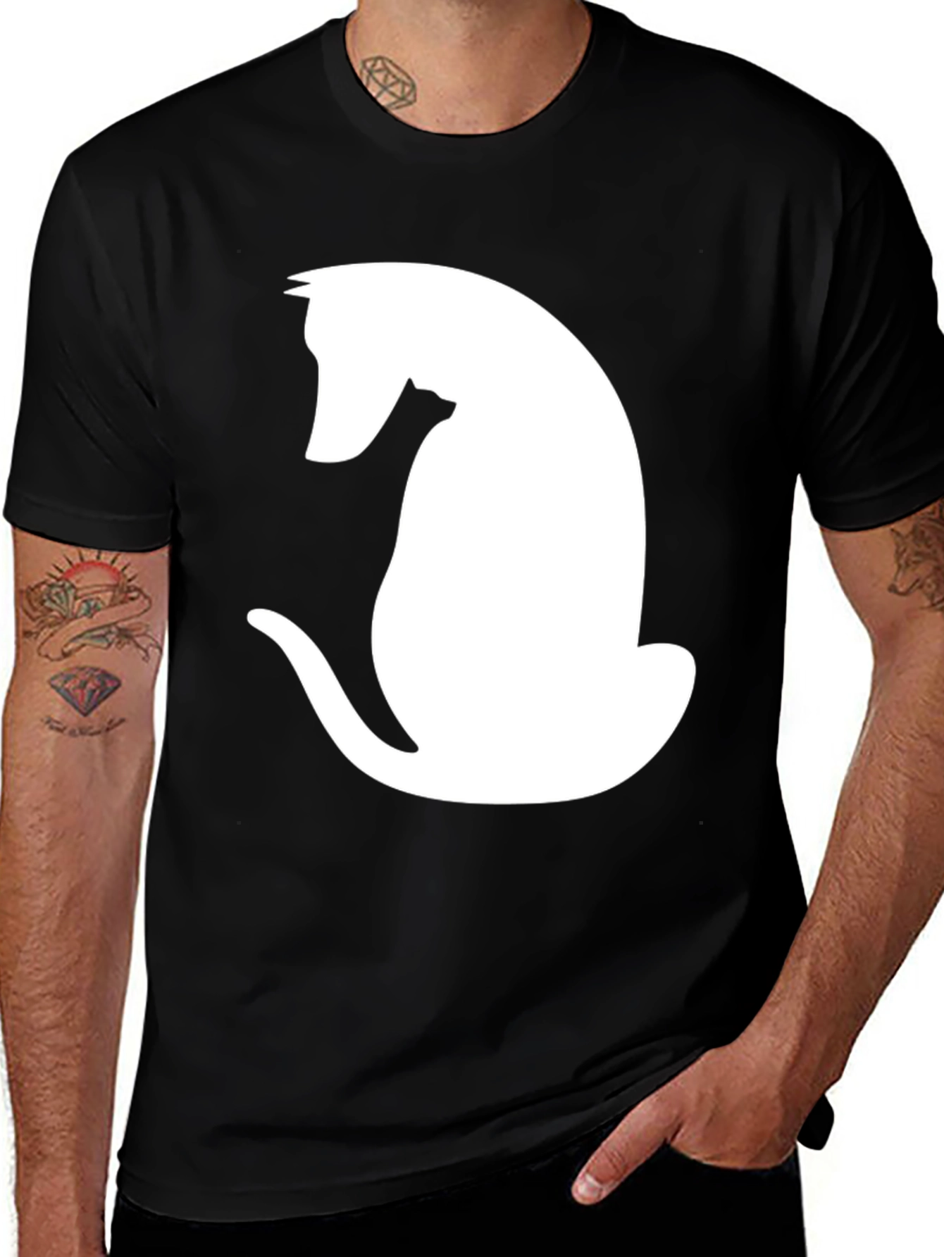 Variant 26 of Animal Silhouette Graphic Tee - Black