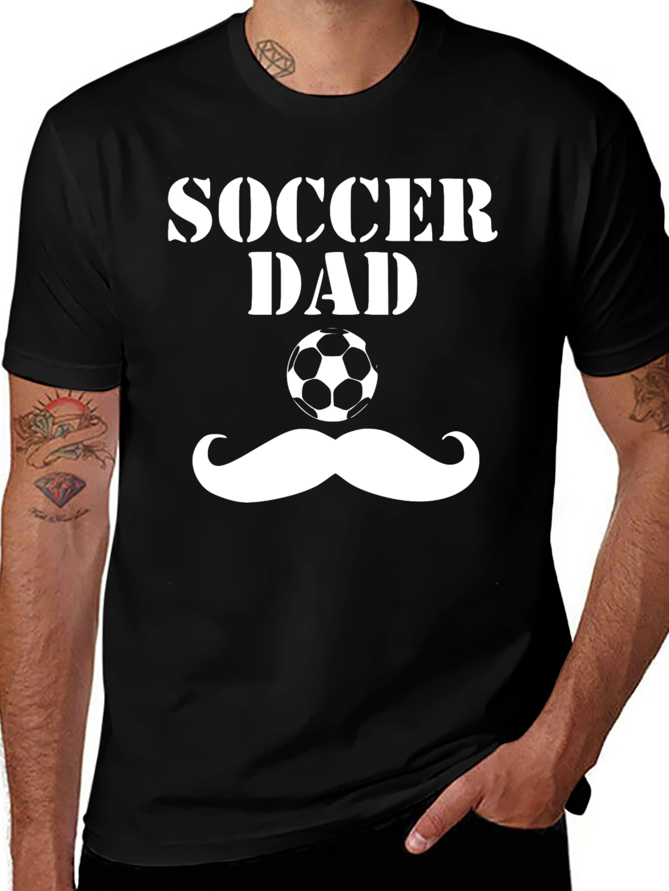 Soccer Dad T-Shirt Funny Mustache Football Tee