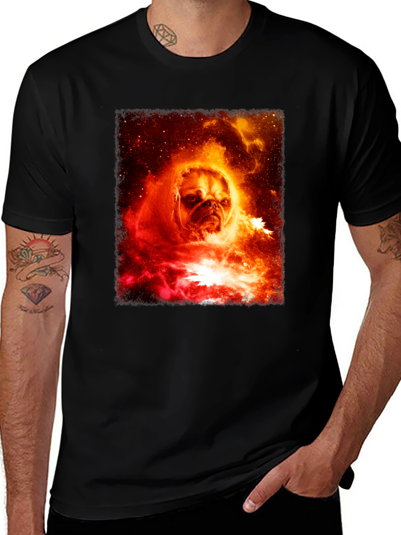 Variant 21 of Pug Nebula Graphic Tee - Black