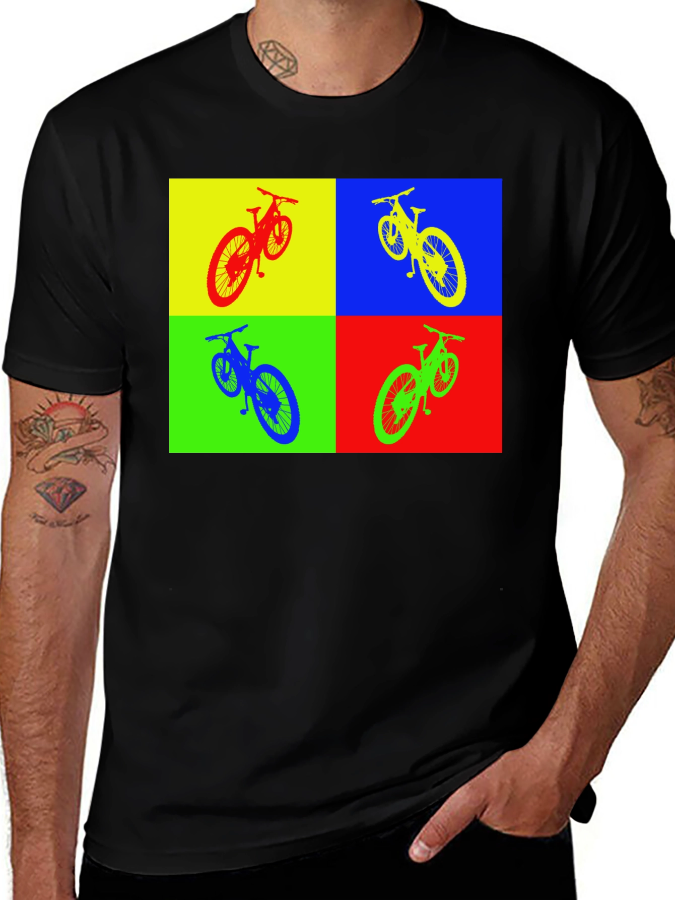 Variant 21 of Pop Art Bike T-Shirt - Colorful Cycling Tee