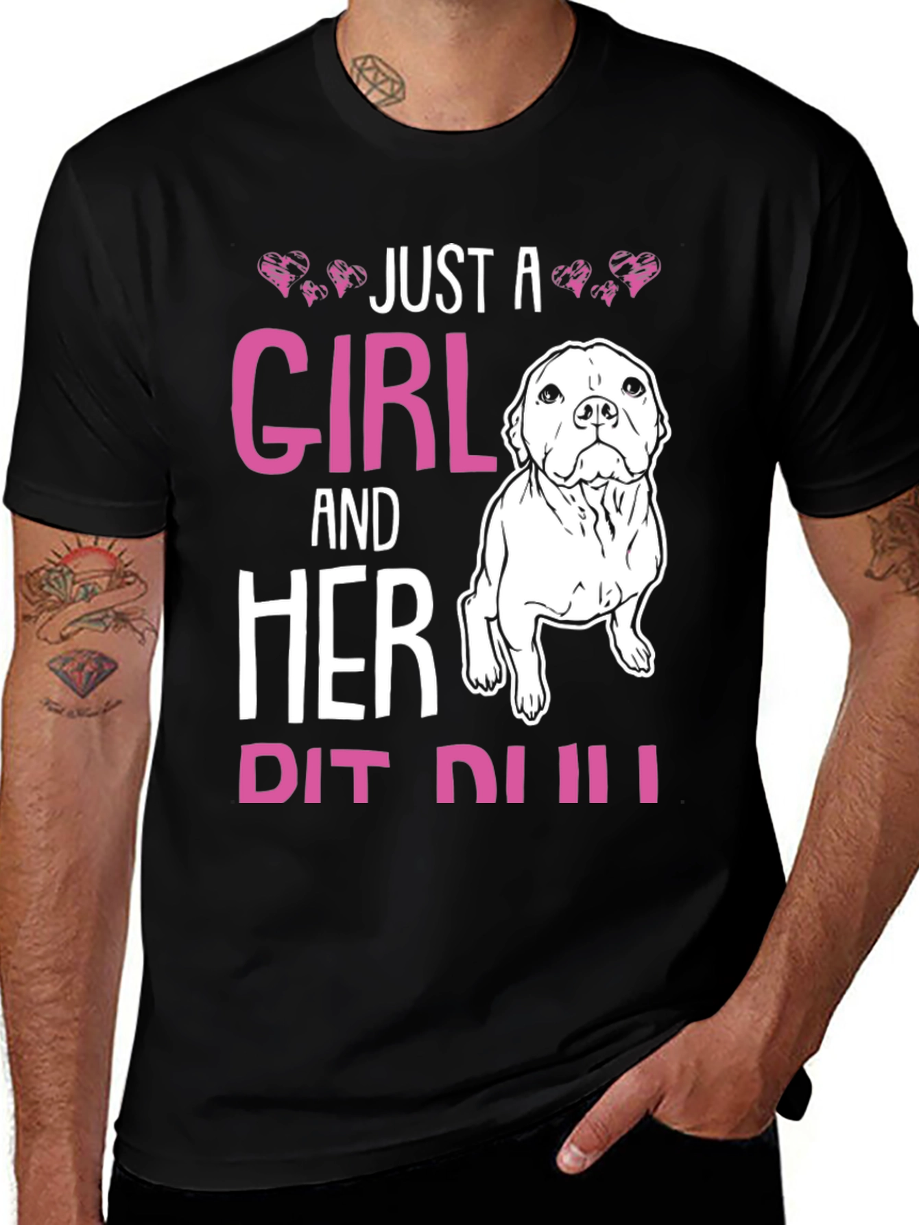 Variant 28 of Girl and Her Pit Bull Dog T-Shirt