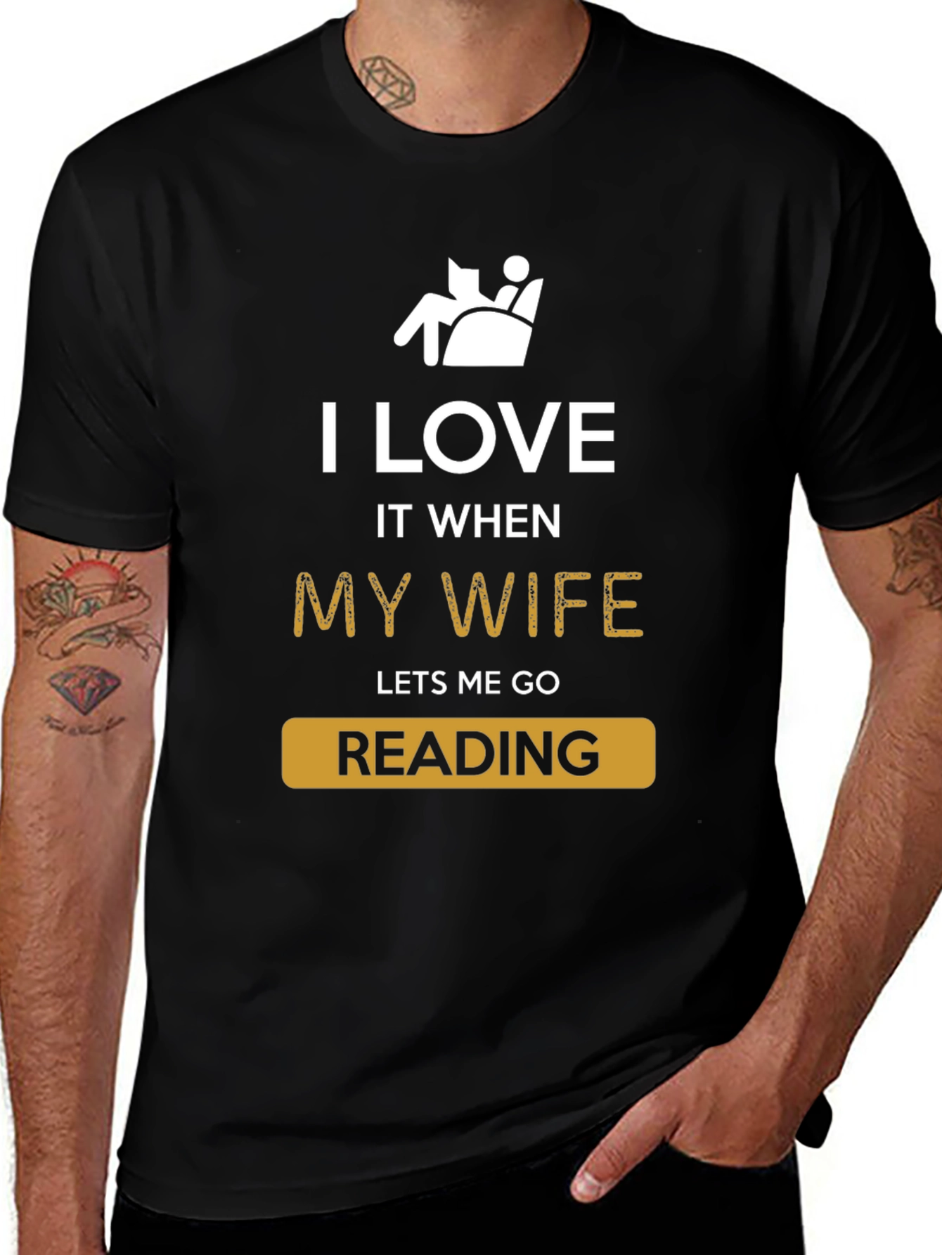 Variant 9 of Funny Reading T-Shirt - I Love My Wife