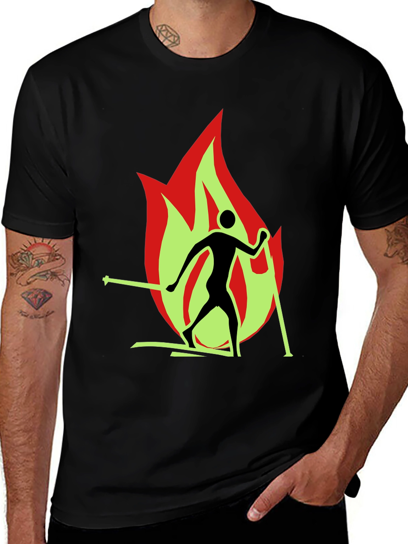 Variant 20 of Flame Skiing T-Shirt