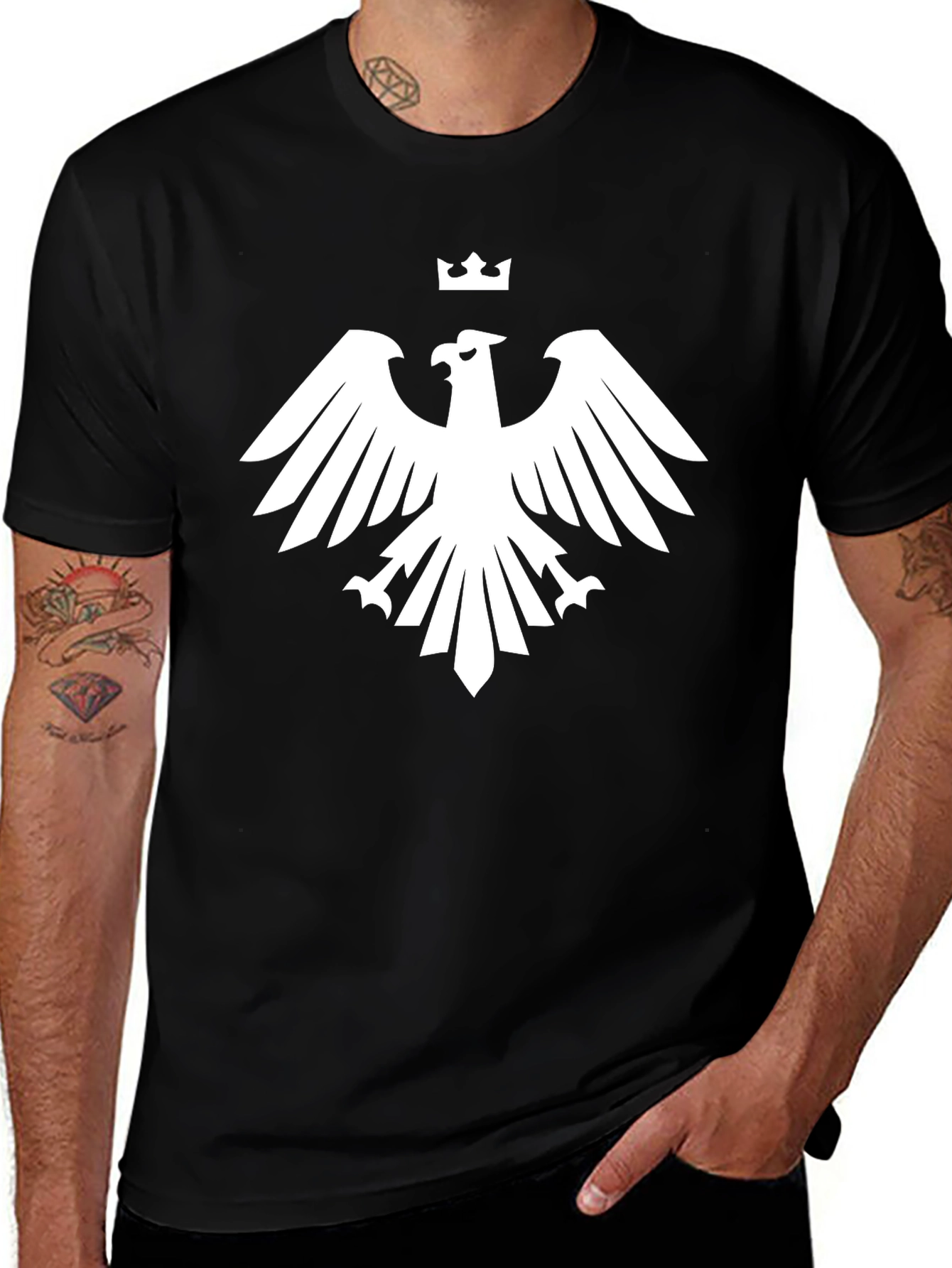 Variant 6 of Eagle Crown Graphic Black T-Shirt