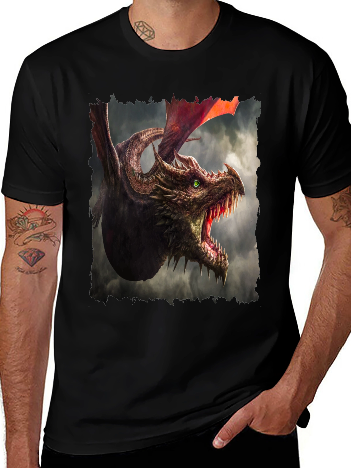 Variant 14 of Dragon Graphic Tee - Fantasy T-Shirt