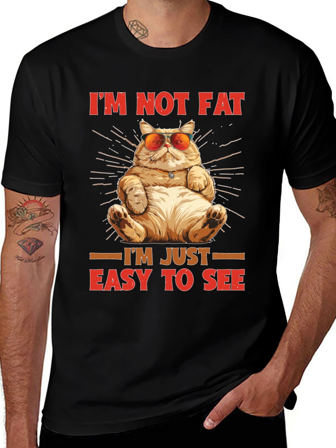 Variant 22 of I'm Not Fat, Easy To See Cat T-Shirt