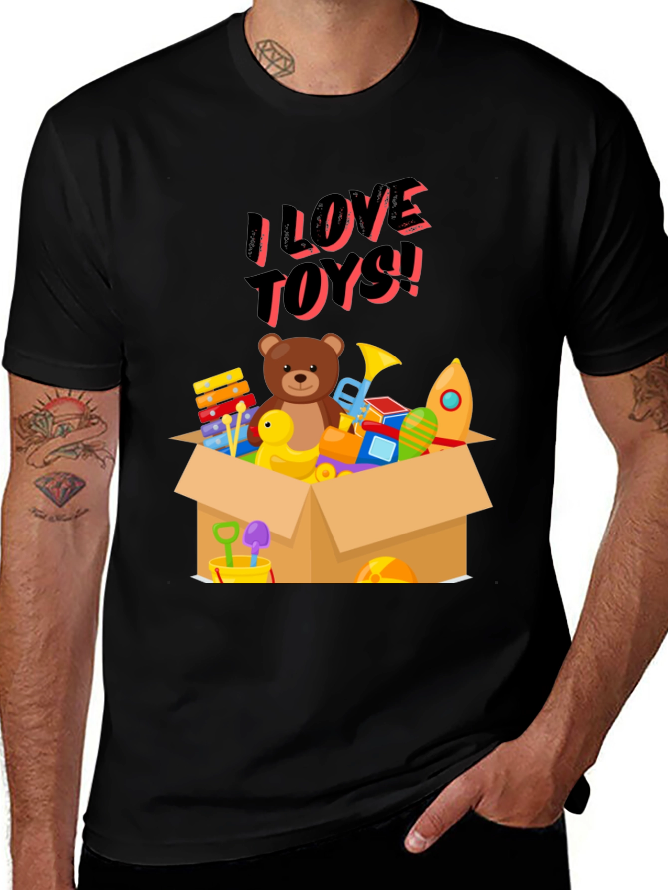 Variant 20 of I Love Toys T-Shirt - Fun Graphic Tee for Toy Lovers