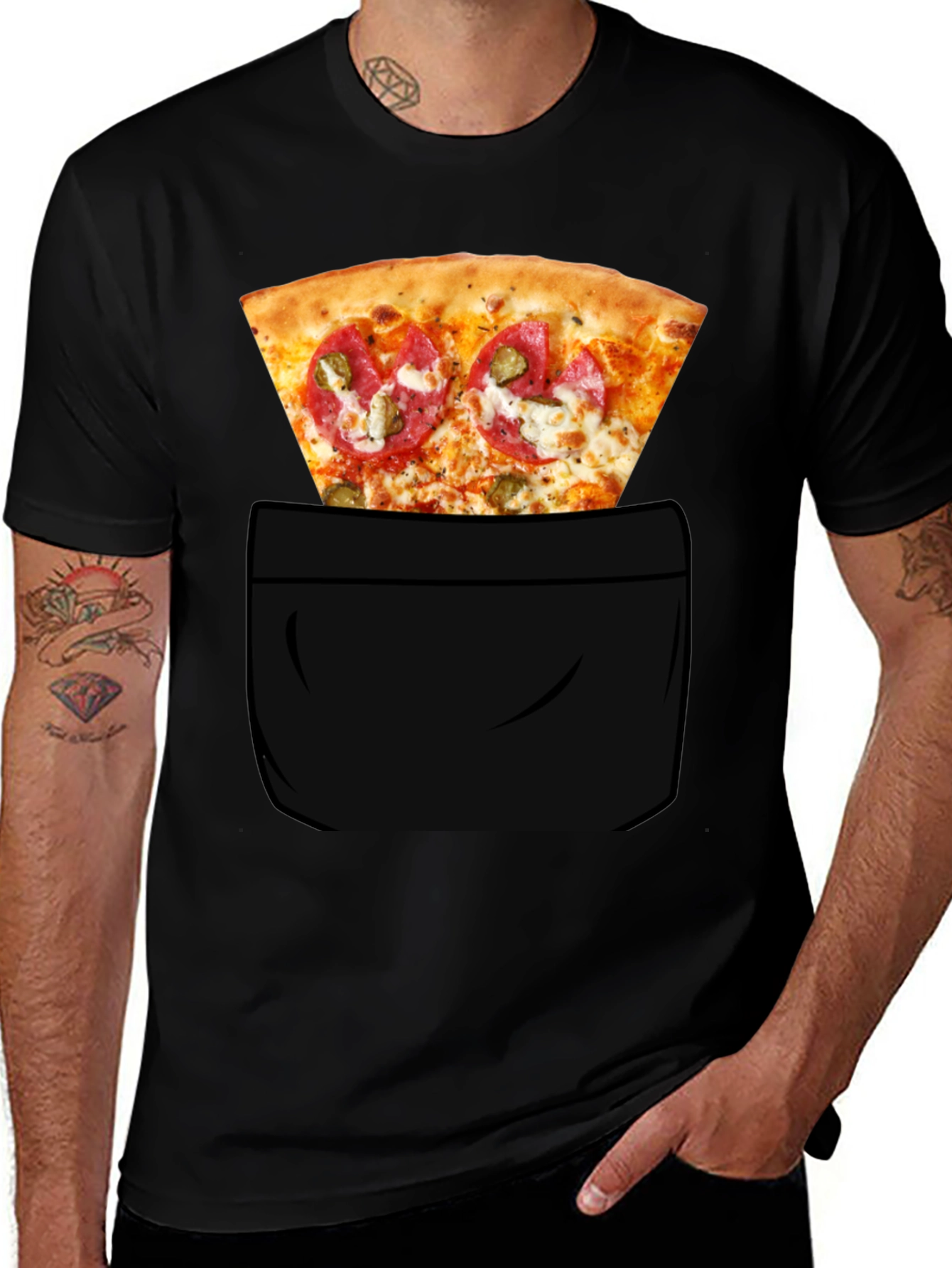 Variant 4 of Pizza Pocket T-Shirt - Novelty Graphic Tee
