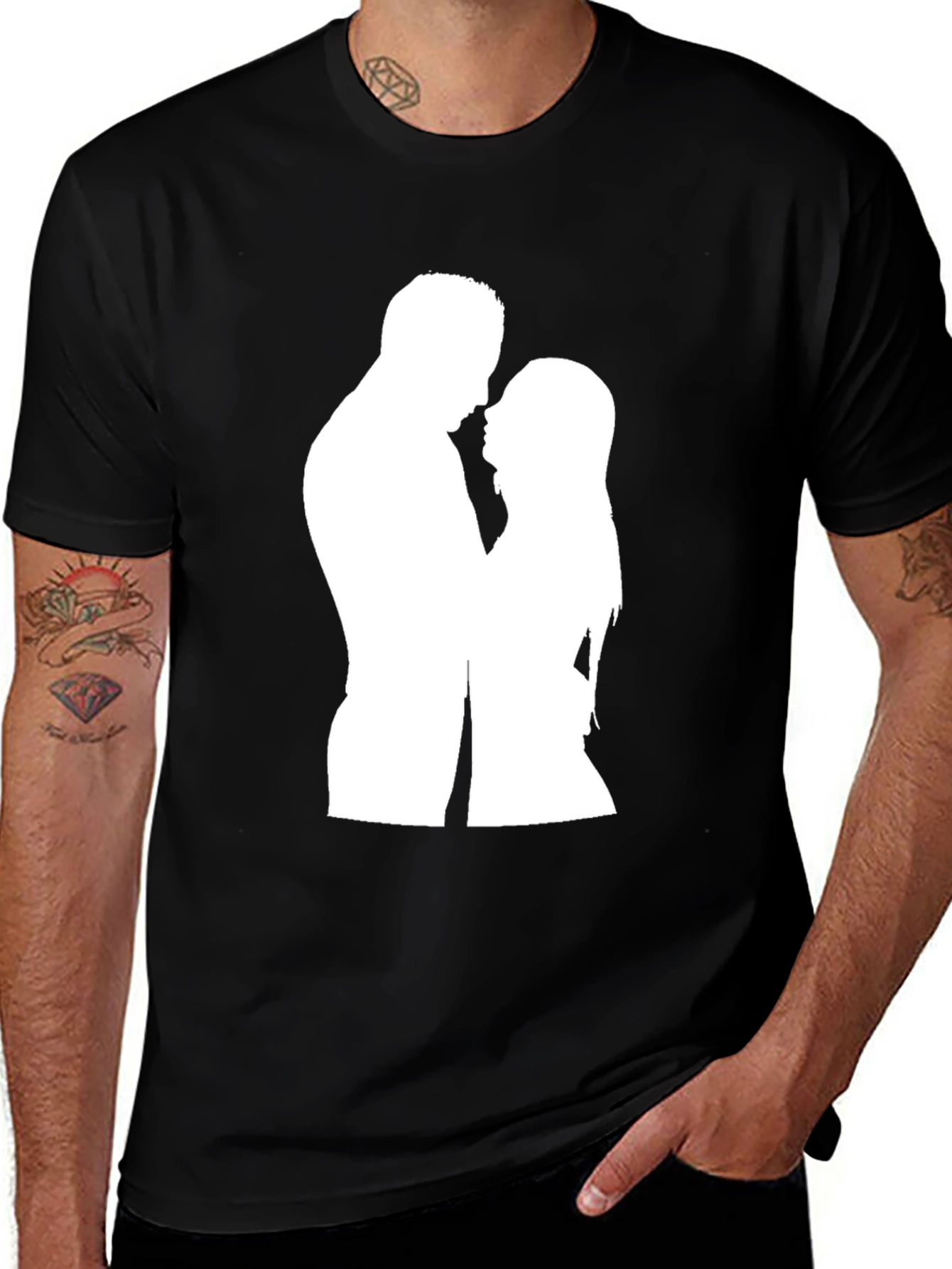 Silhouette Couple Black T-Shirt