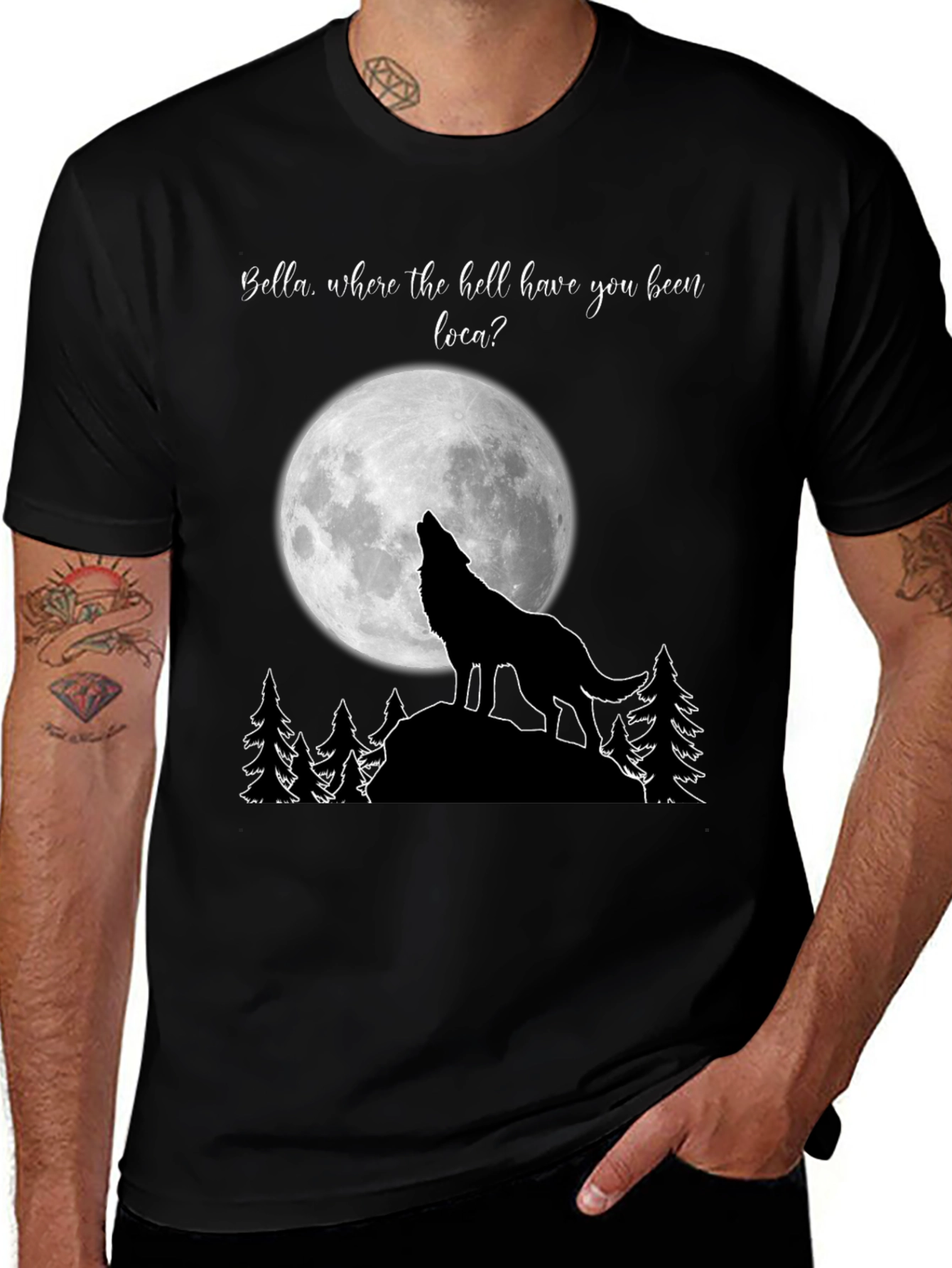 Twilight Wolf Moon T-Shirt Bella Where You Been Loca?
