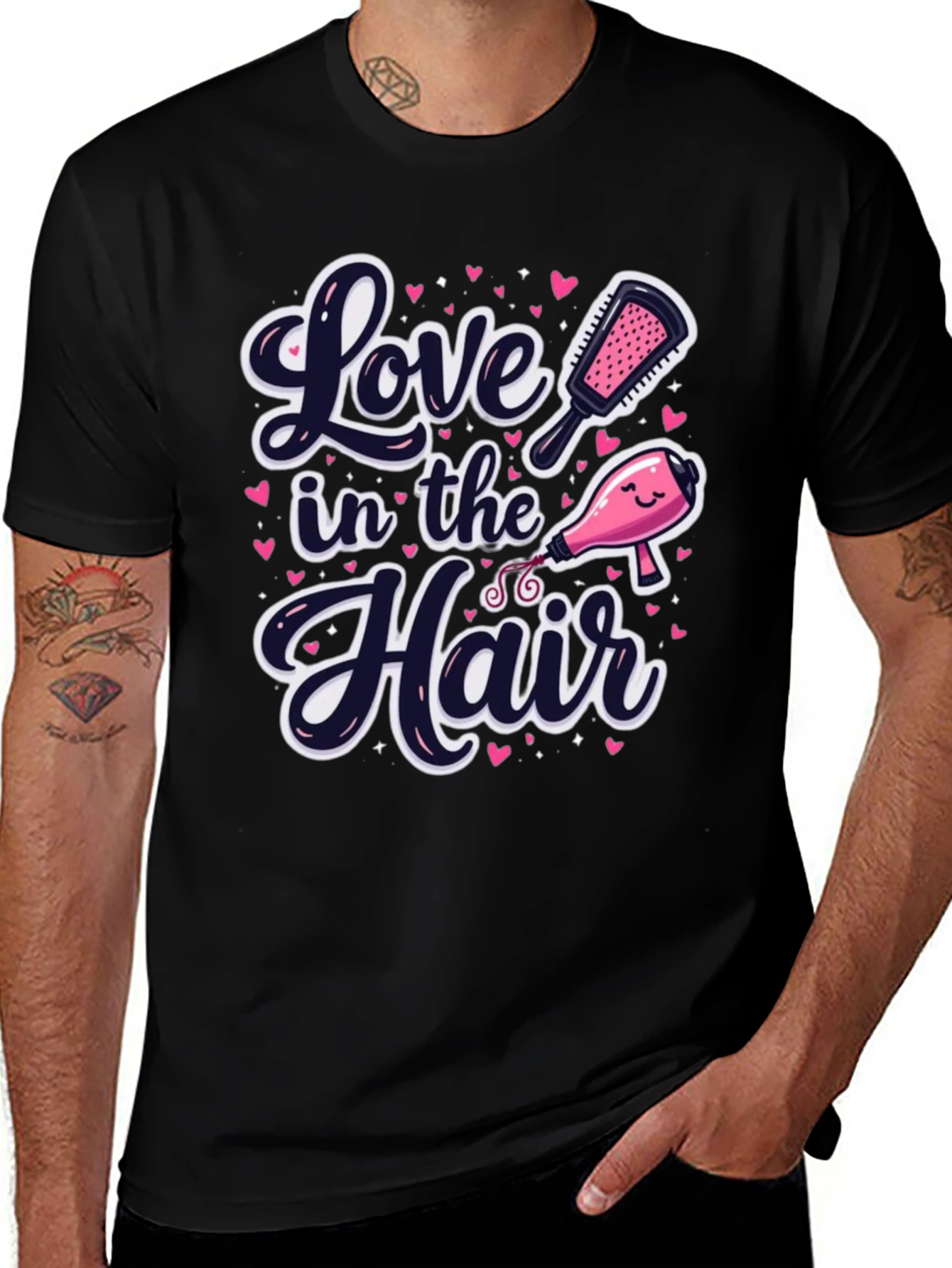 Variant 30 of Love in the Hair T-Shirt - Cute Hairstylist Tee