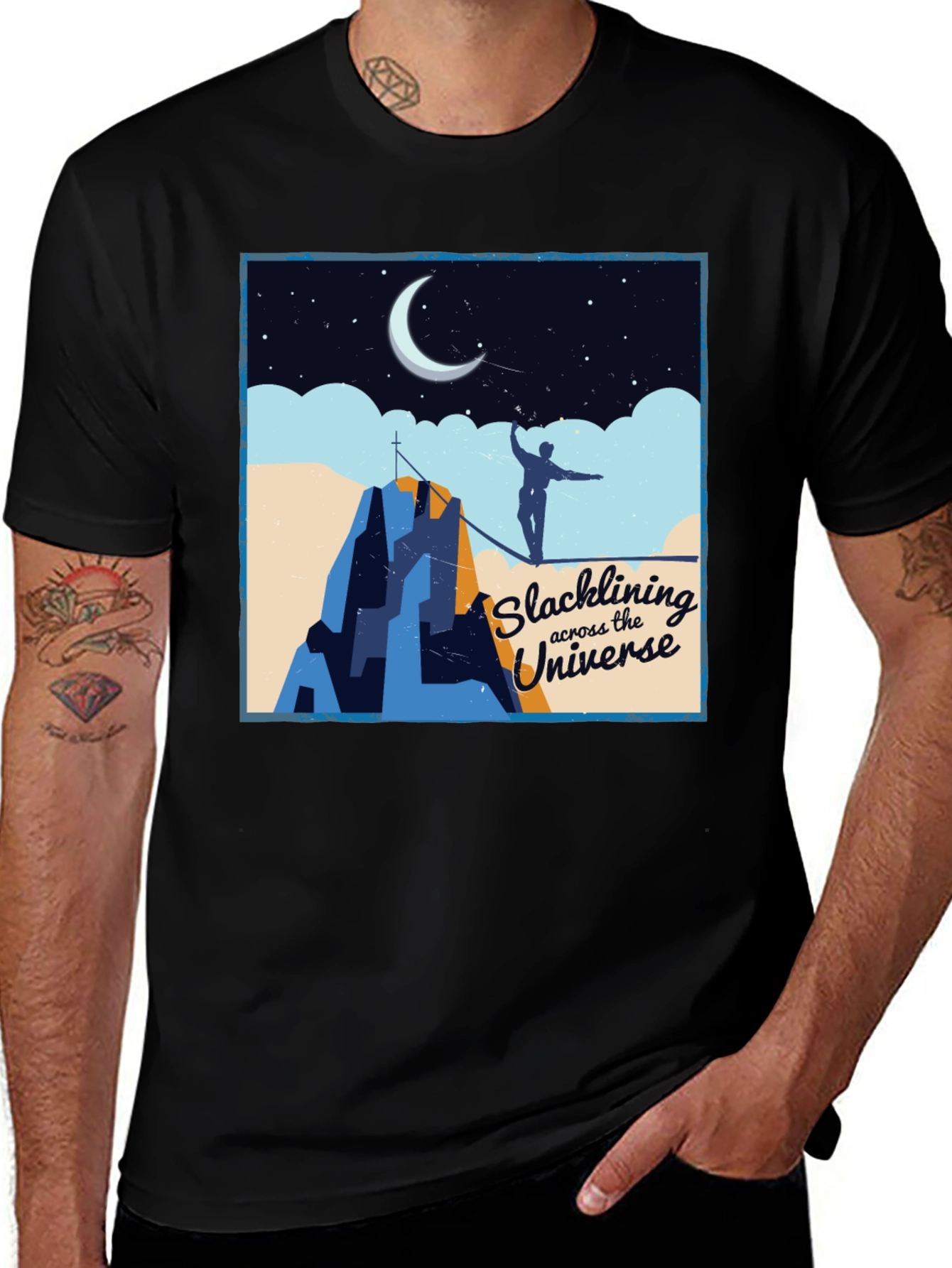 Variant 3 of Slacklining Across the Universe Graphic T-Shirt