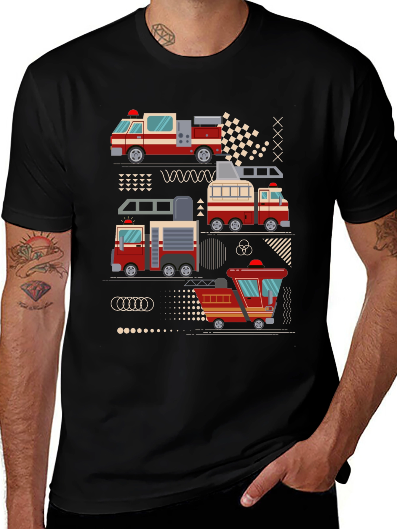 Variant 29 of Fire Truck Graphic Tee - Stylish & Unique Design