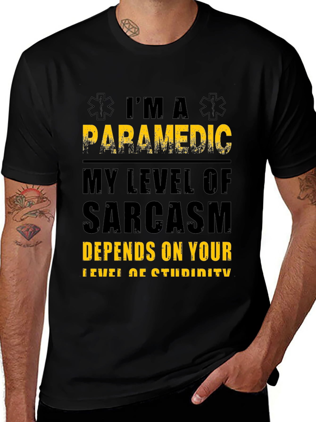 Variant 13 of Paramedic Sarcasm Level Graphic T-Shirt