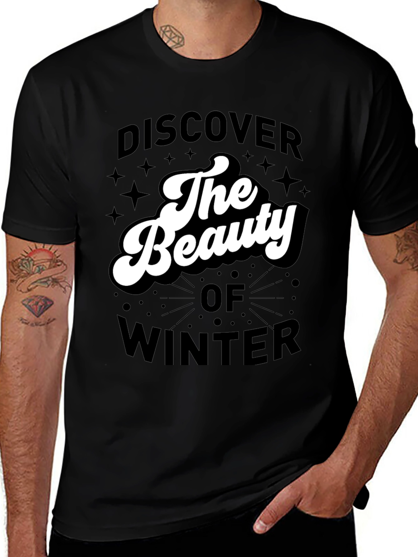 Black Discover The Beauty of Winter Graphic Tee main image