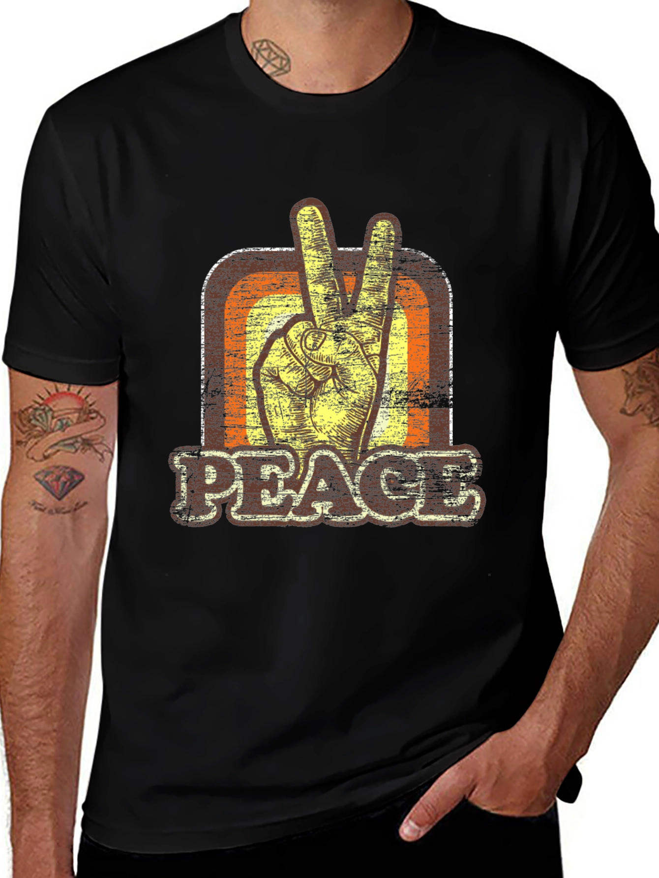 Variant 26 of Retro Peace Sign T-Shirt - Vintage Style Graphic Tee