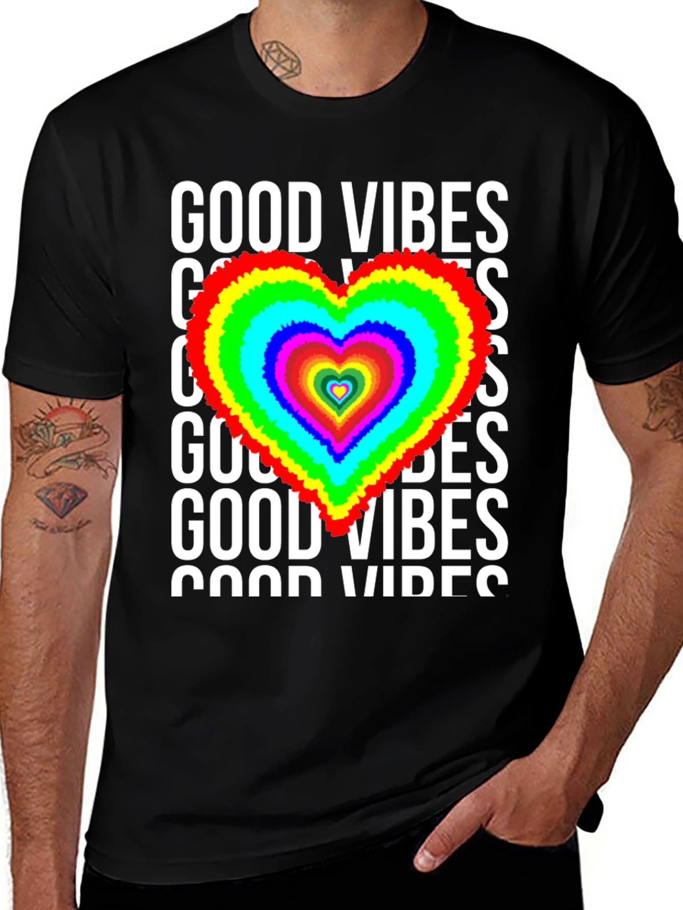 Variant 14 of Good Vibes Heart Graphic Tee