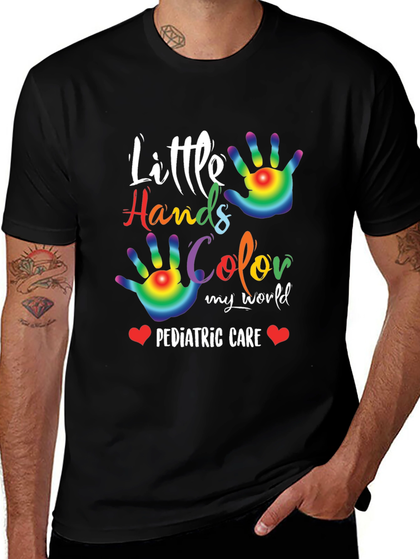 Variant 23 of Little Hands Color My World Pediatric Care Black T-Shirt