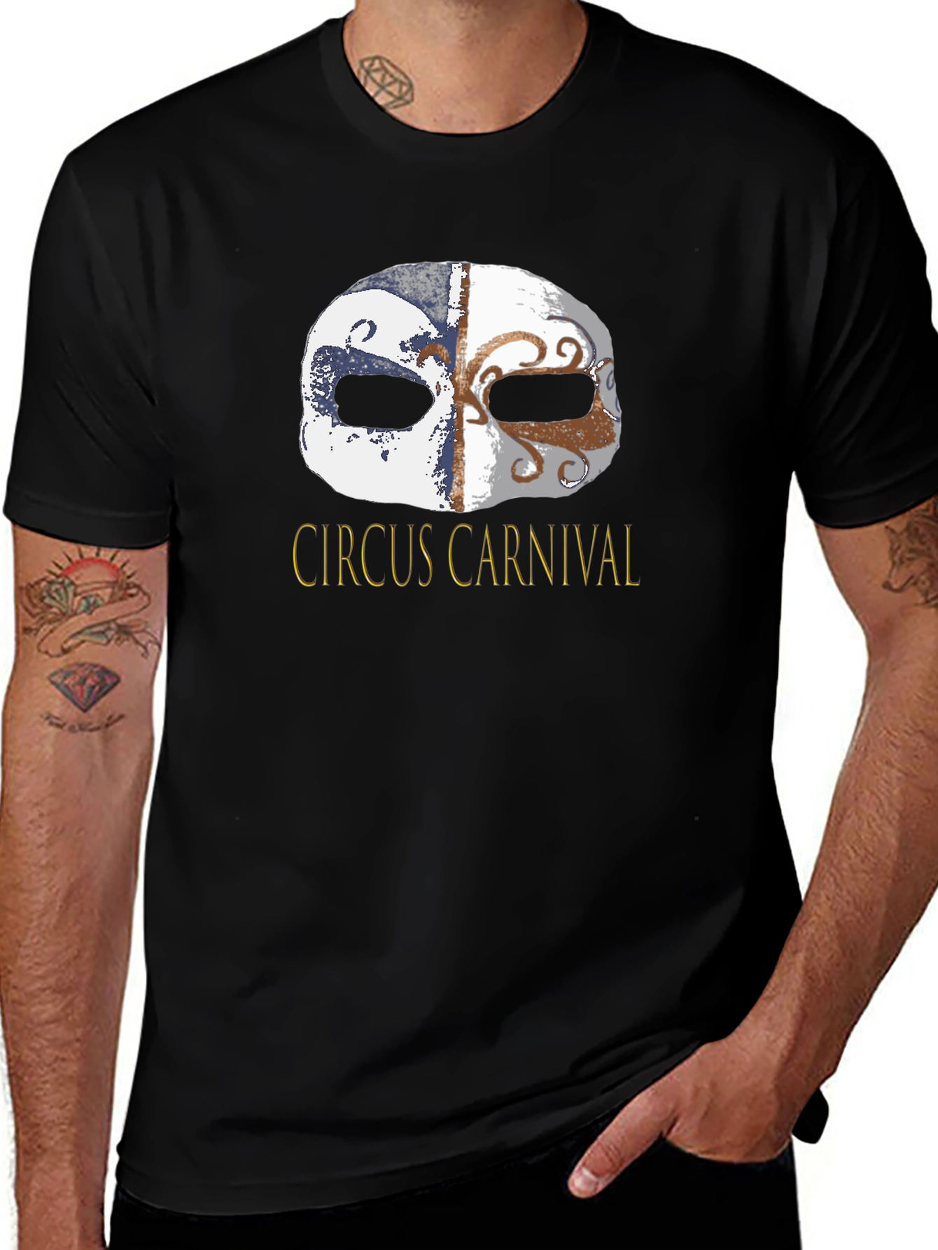 Variant 23 of Circus Carnival Mask Graphic Tee -  Unisex