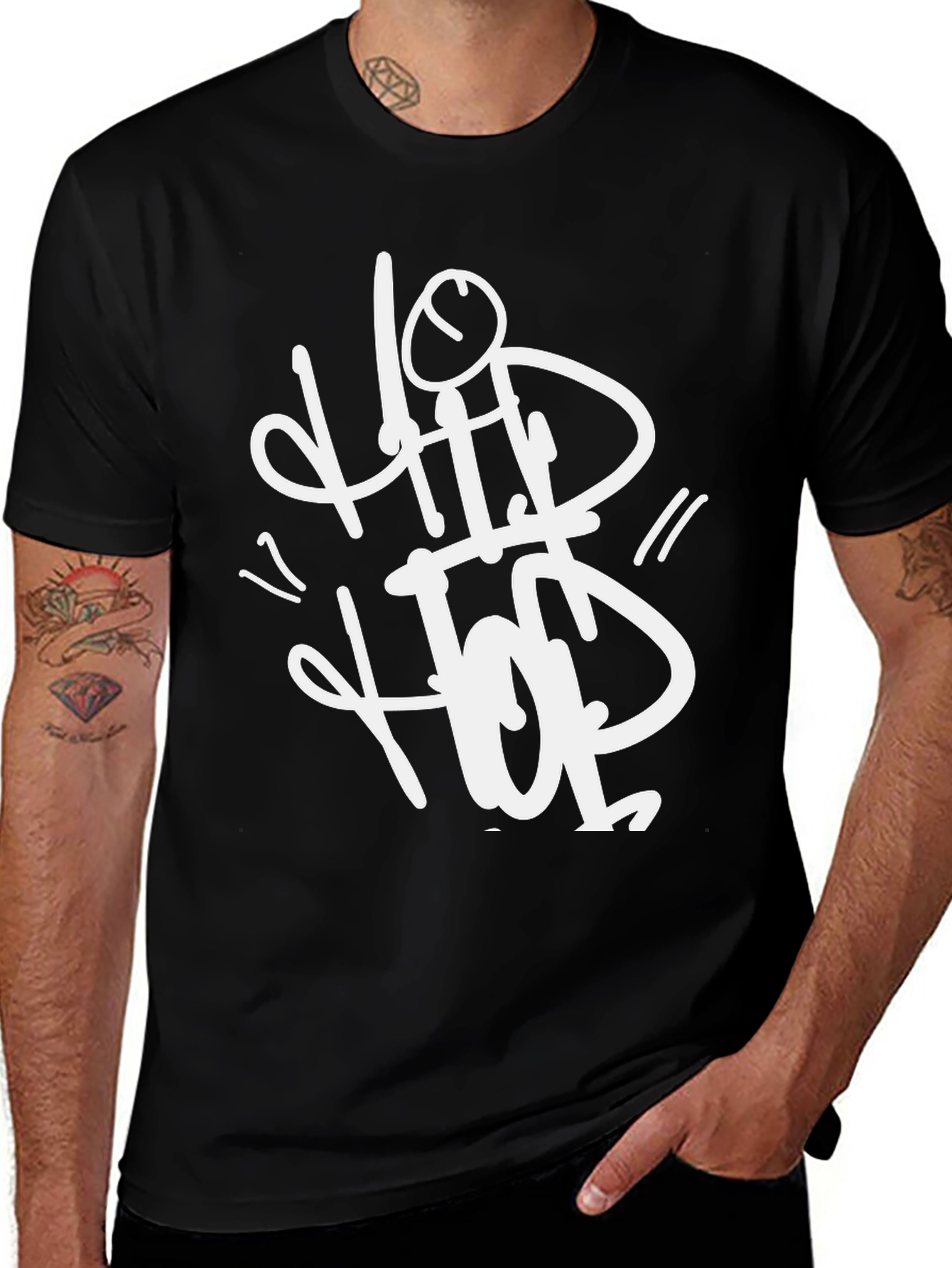 Variant 16 of Hip Hop Graphic Tee - Black T-Shirt for Music Lovers