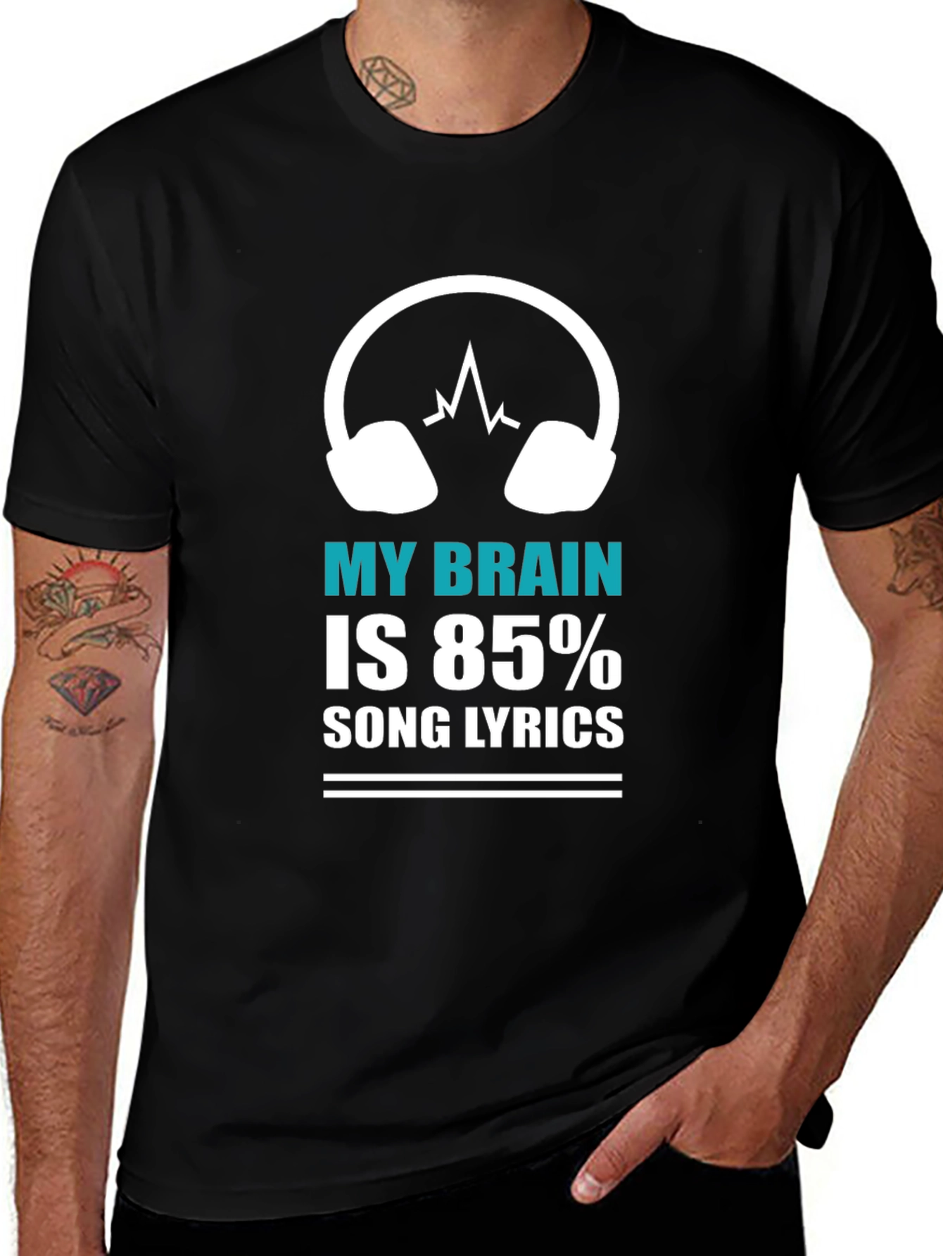 Variant 3 of My Brain is 85% Song Lyrics Graphic Tee