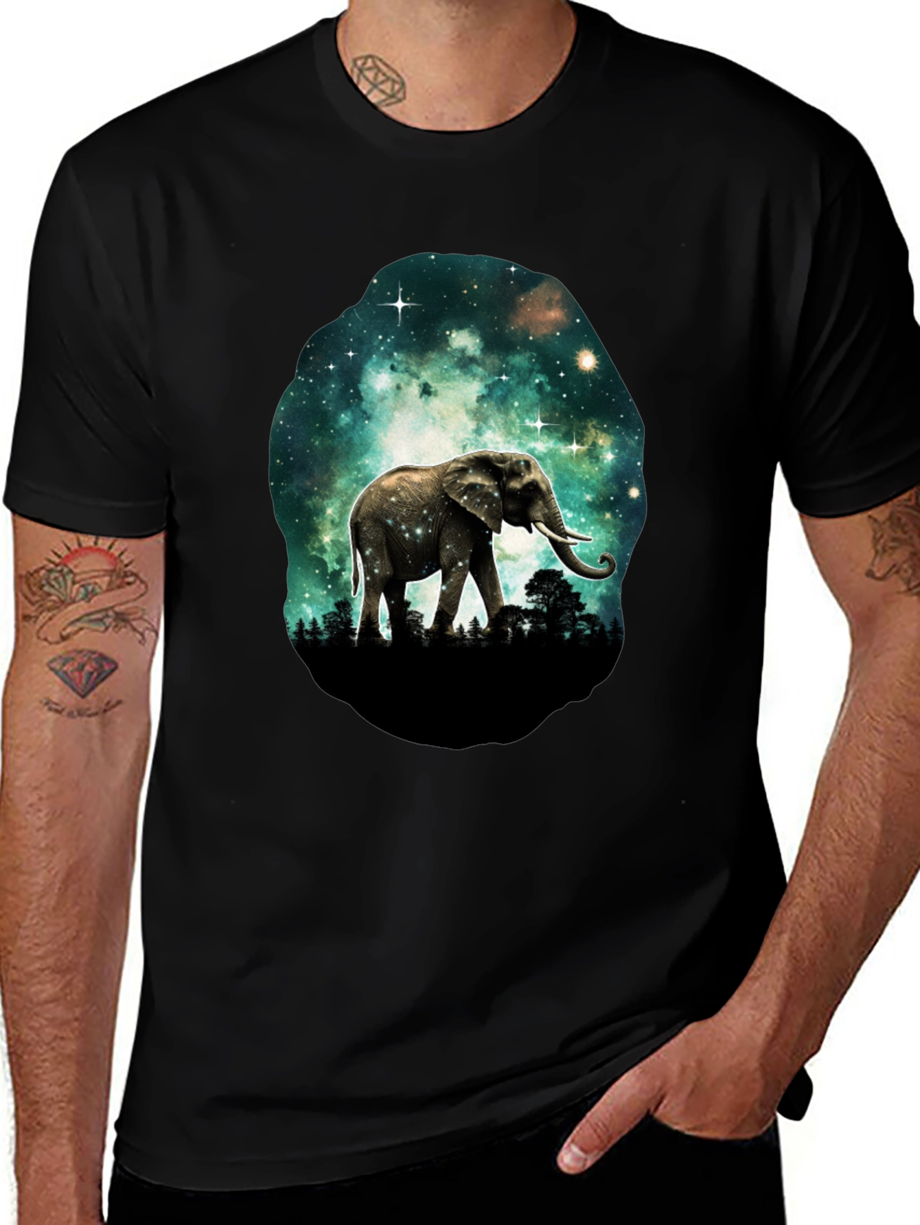 Variant 24 of Elephant Galaxy T-Shirt - Black