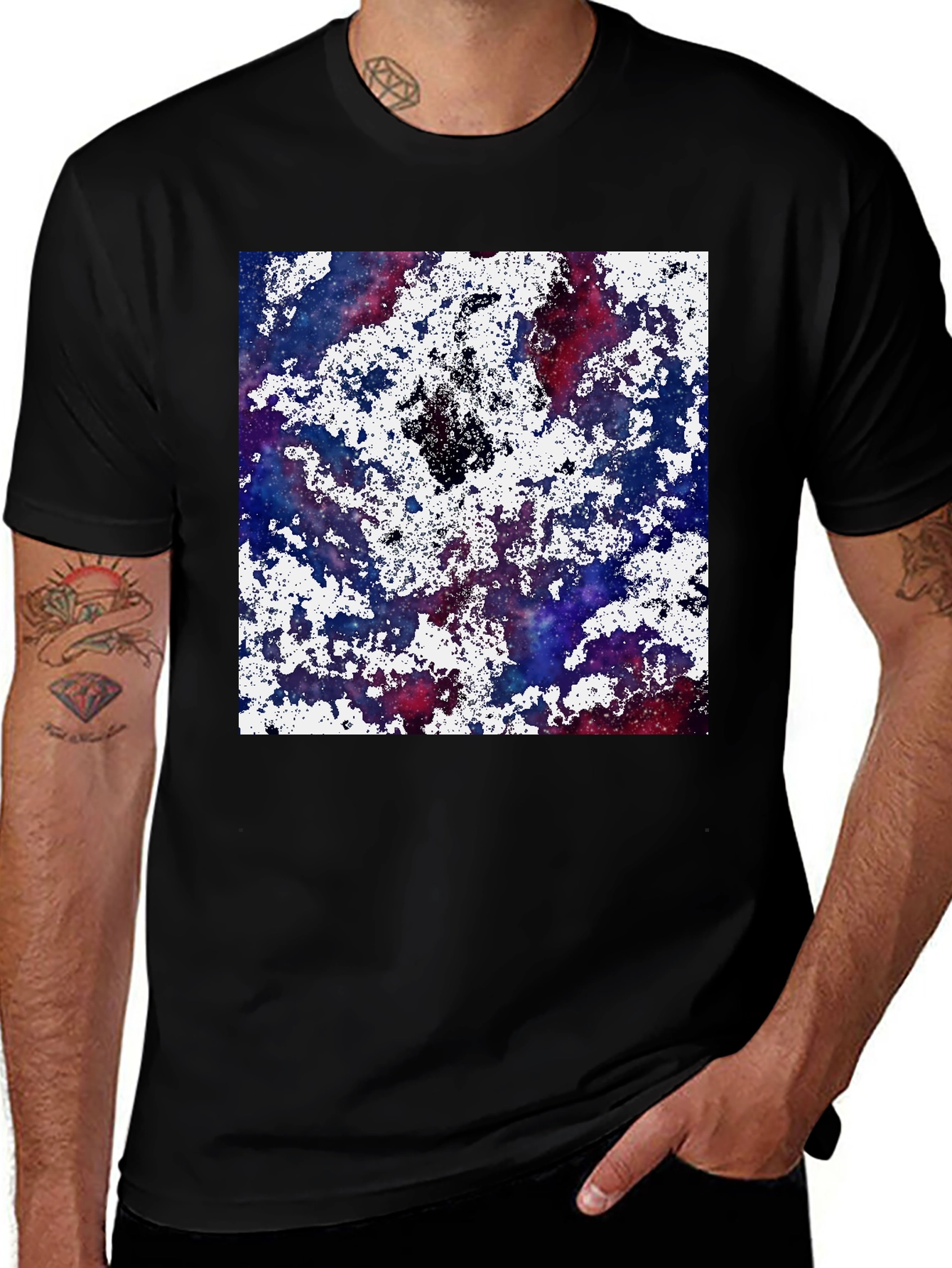 Variant 26 of Galaxy Splatter Print T-Shirt - Cosmic Style