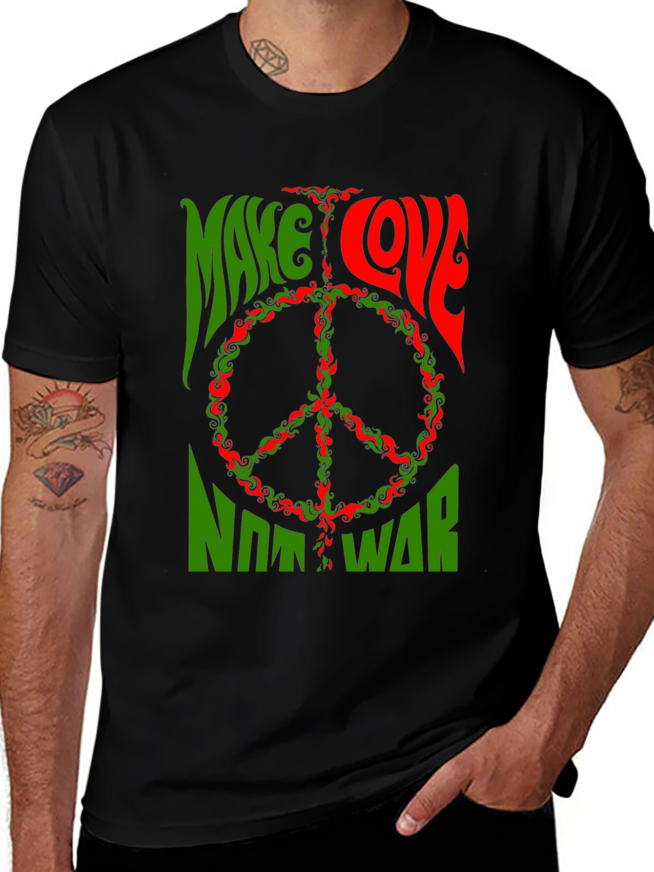 Variant 22 of Make Love Not War Graphic Tee - Peace Symbol
