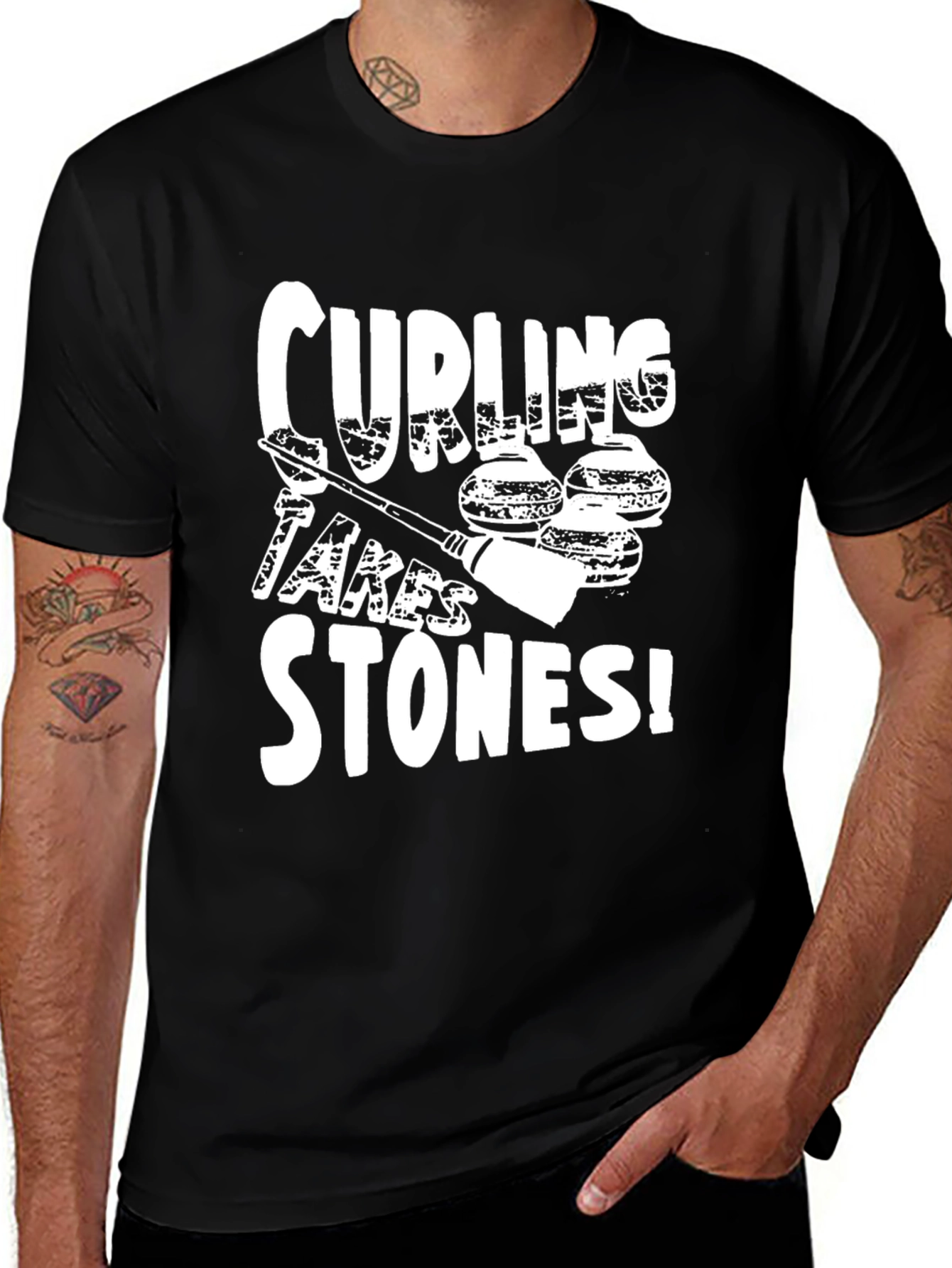 Variant 13 of Curling Takes Stones Graphic T-Shirt