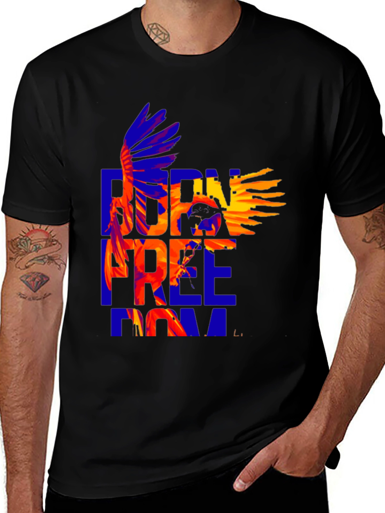 Variant 26 of Born Free Eagle Graphic Tee - Stylish Cotton T-Shirt