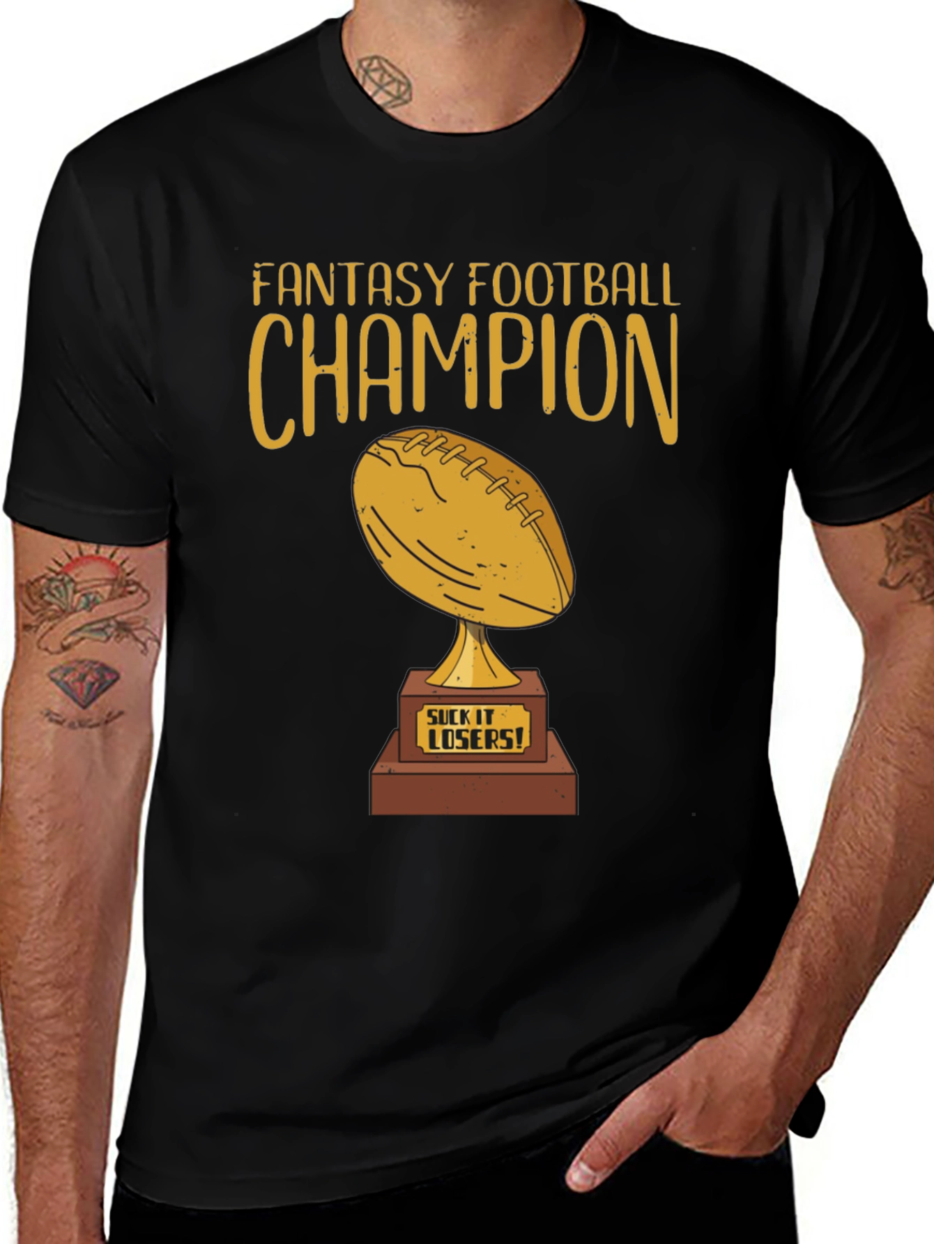 Fantasy Football Champion Graphic Tee - Black