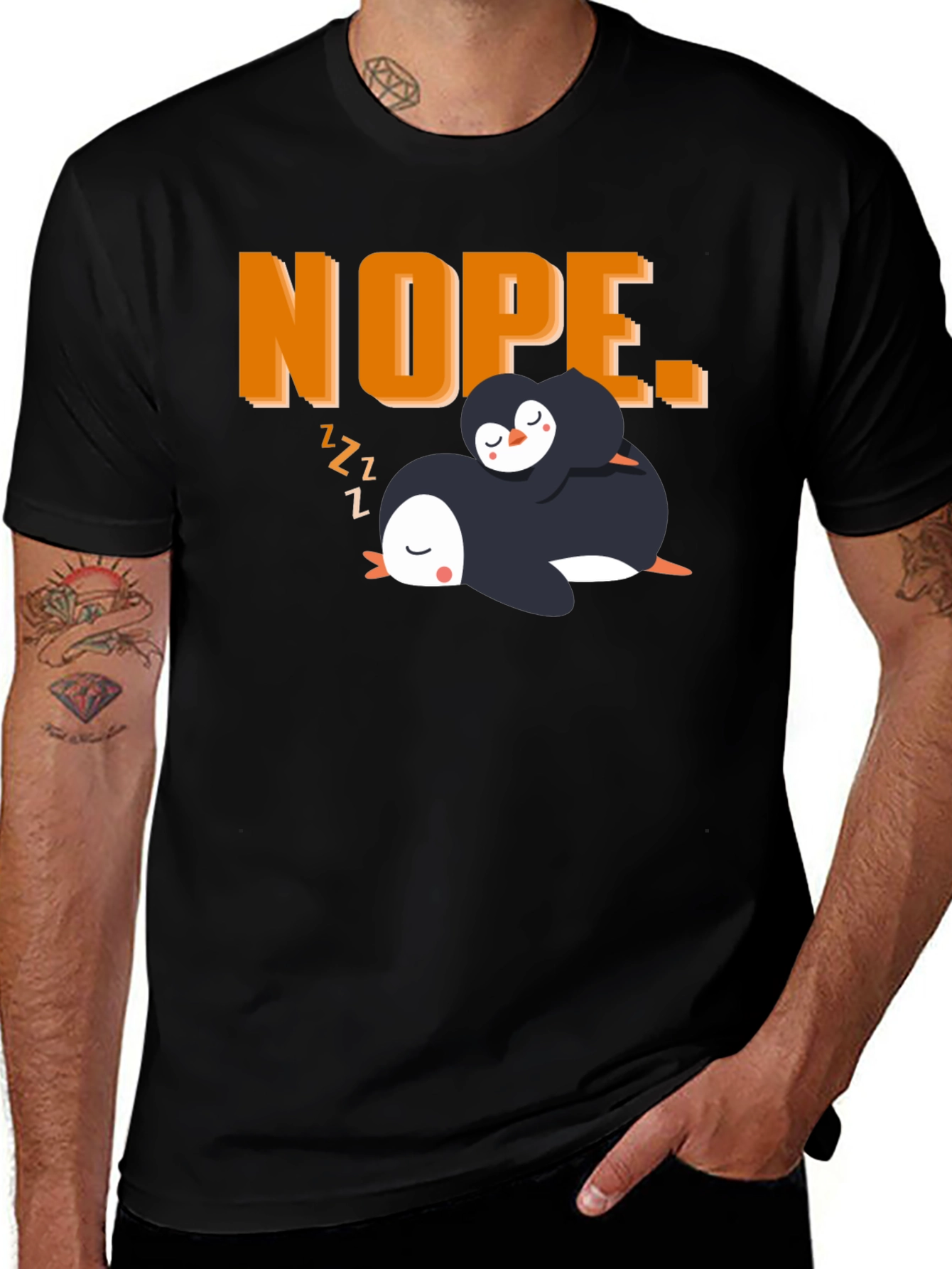 Variant 20 of Nope Sleeping Penguins Graphic T-Shirt