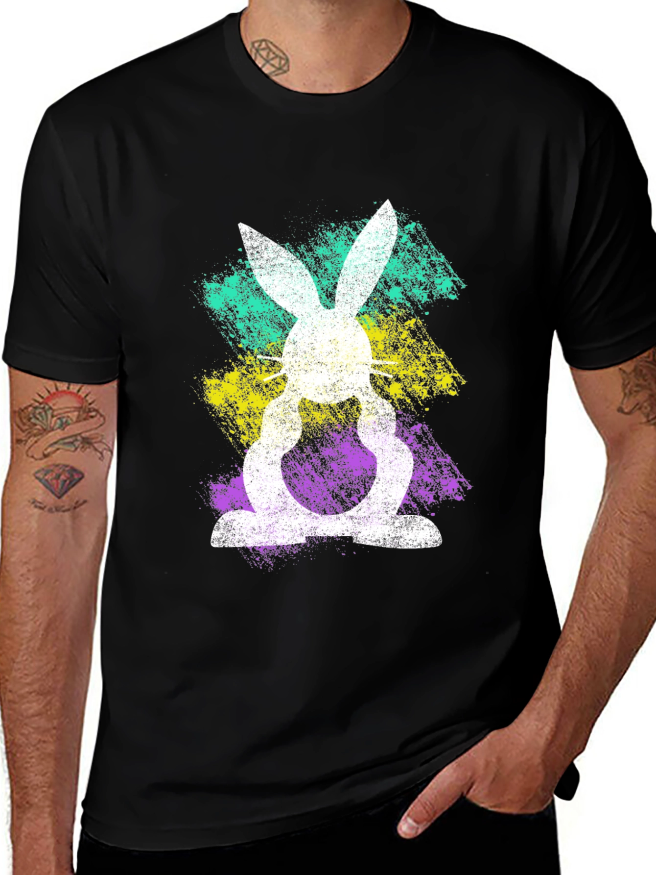 Variant 28 of Easter Bunny Splatter Graphic T-Shirt