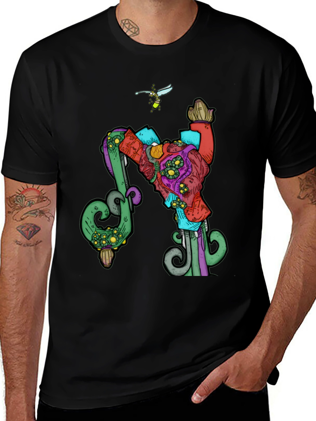Whimsical Graphic Tee - Firefly Design