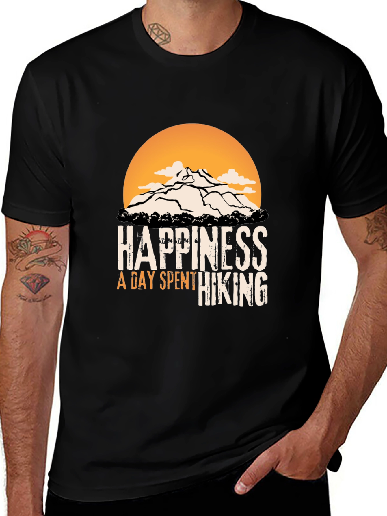 Variant 28 of Hiking Adventure T-Shirt - "Happiness Is Hiking" Design