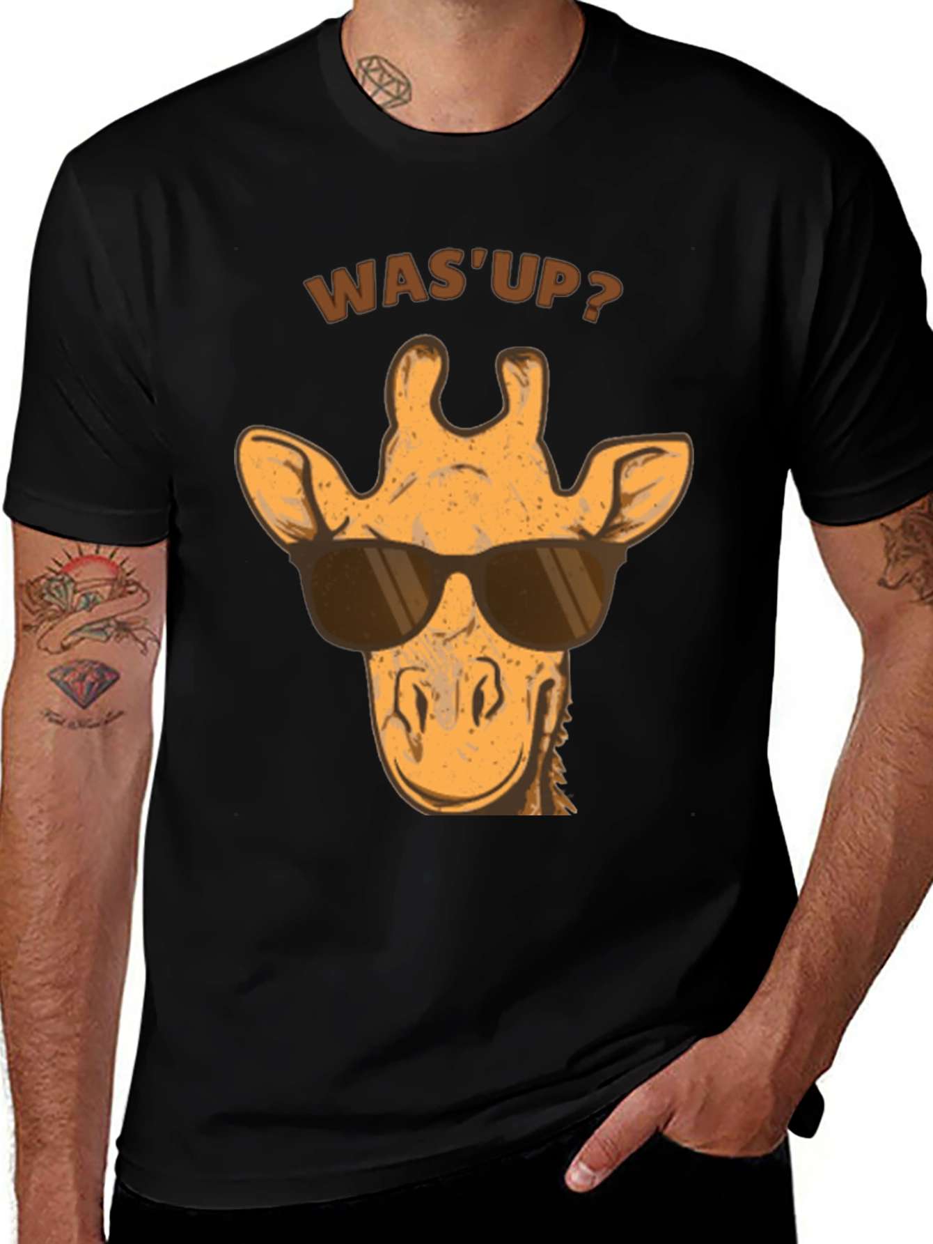 Variant 7 of Cool Giraffe Sunglasses T-Shirt - Was' Up?