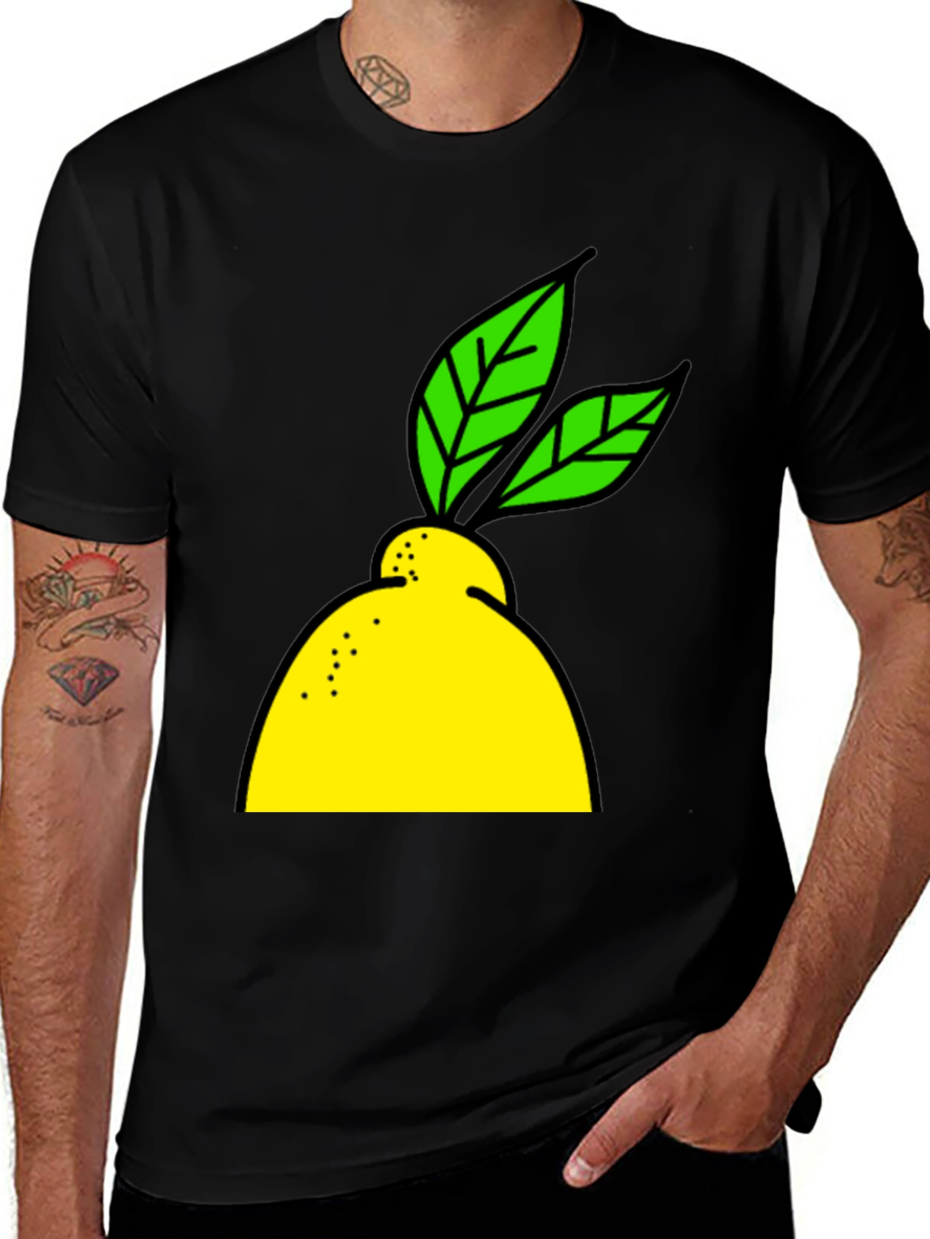 Variant 21 of Lemon Graphic Black T-Shirt - Fresh Style