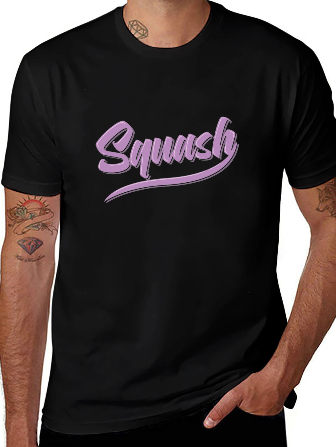Variant 16 of Squash Text Black T-Shirt