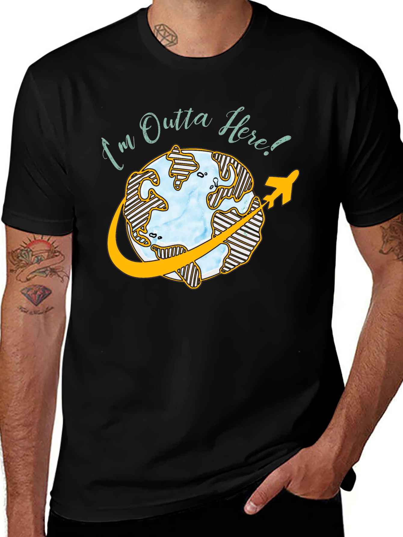 Variant 21 of Outta Here Graphic Tee - Travel Shirt