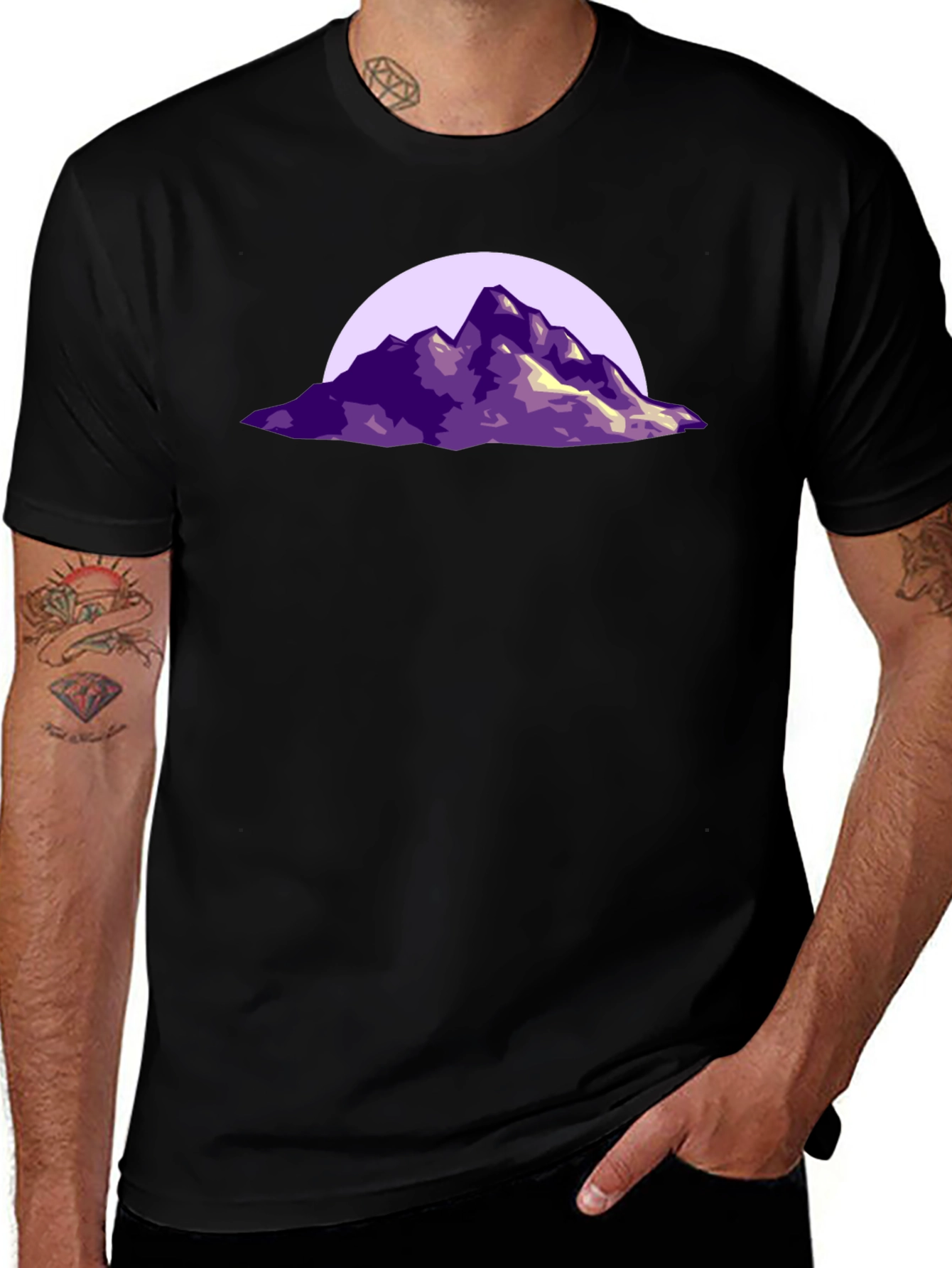 Variant 20 of Mountain Graphic Black T-Shirt