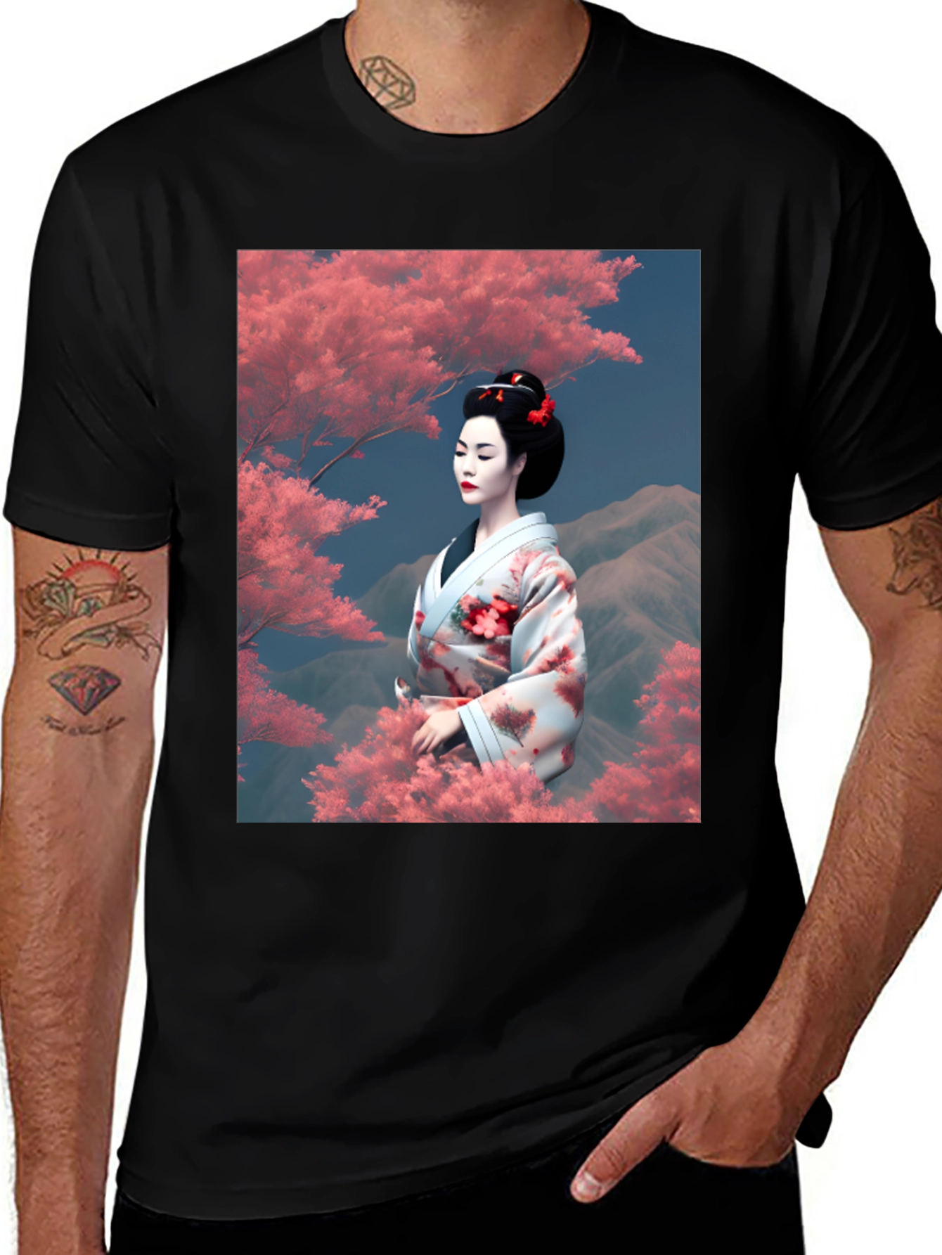 Variant 29 of Geisha Graphic Black T-Shirt