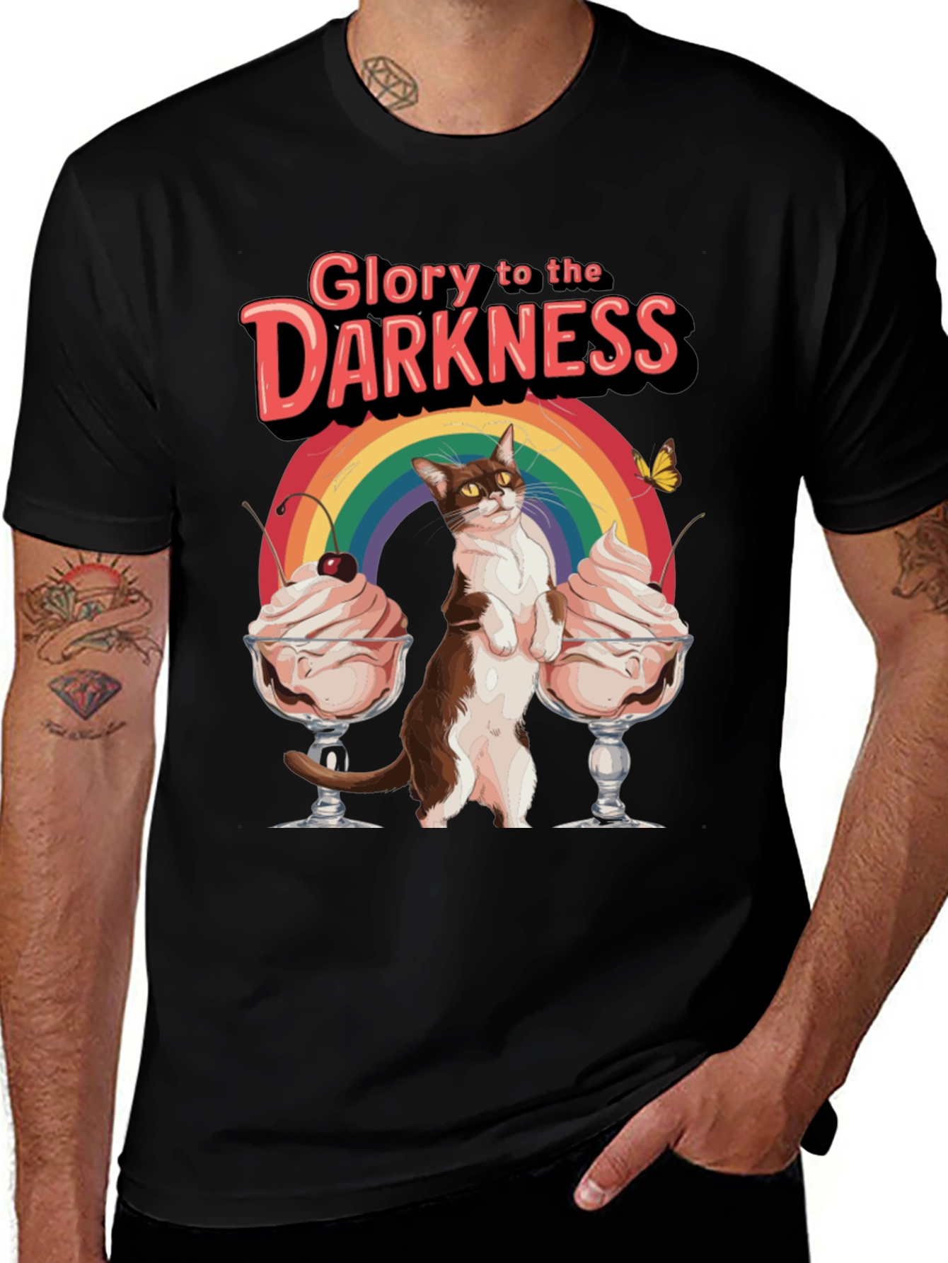 Variant 22 of Glory to the Darkness Cat Rainbow T-Shirt