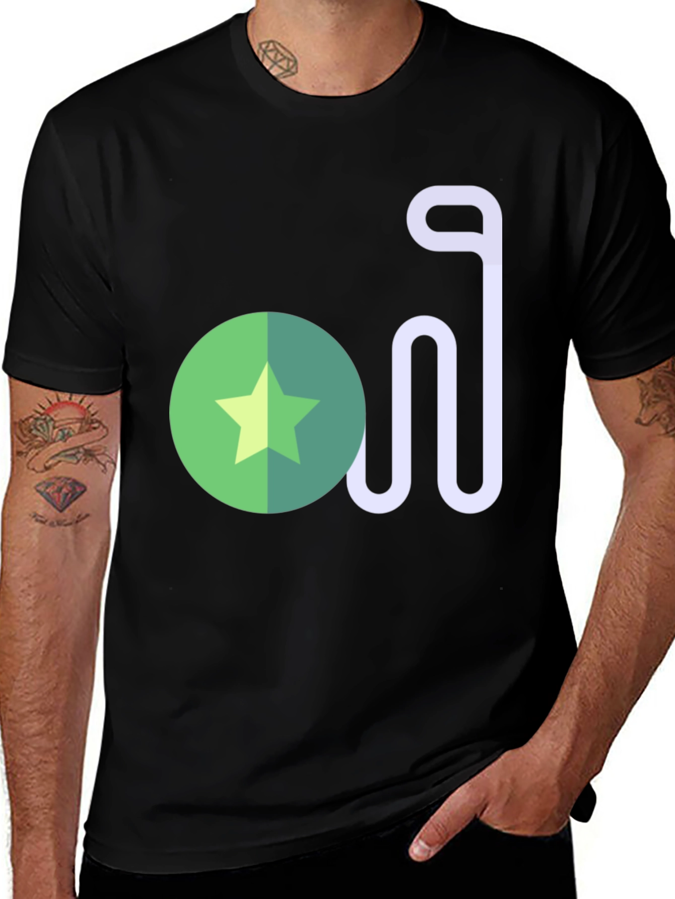 Variant 15 of Cool Graphic Print Black T-Shirt