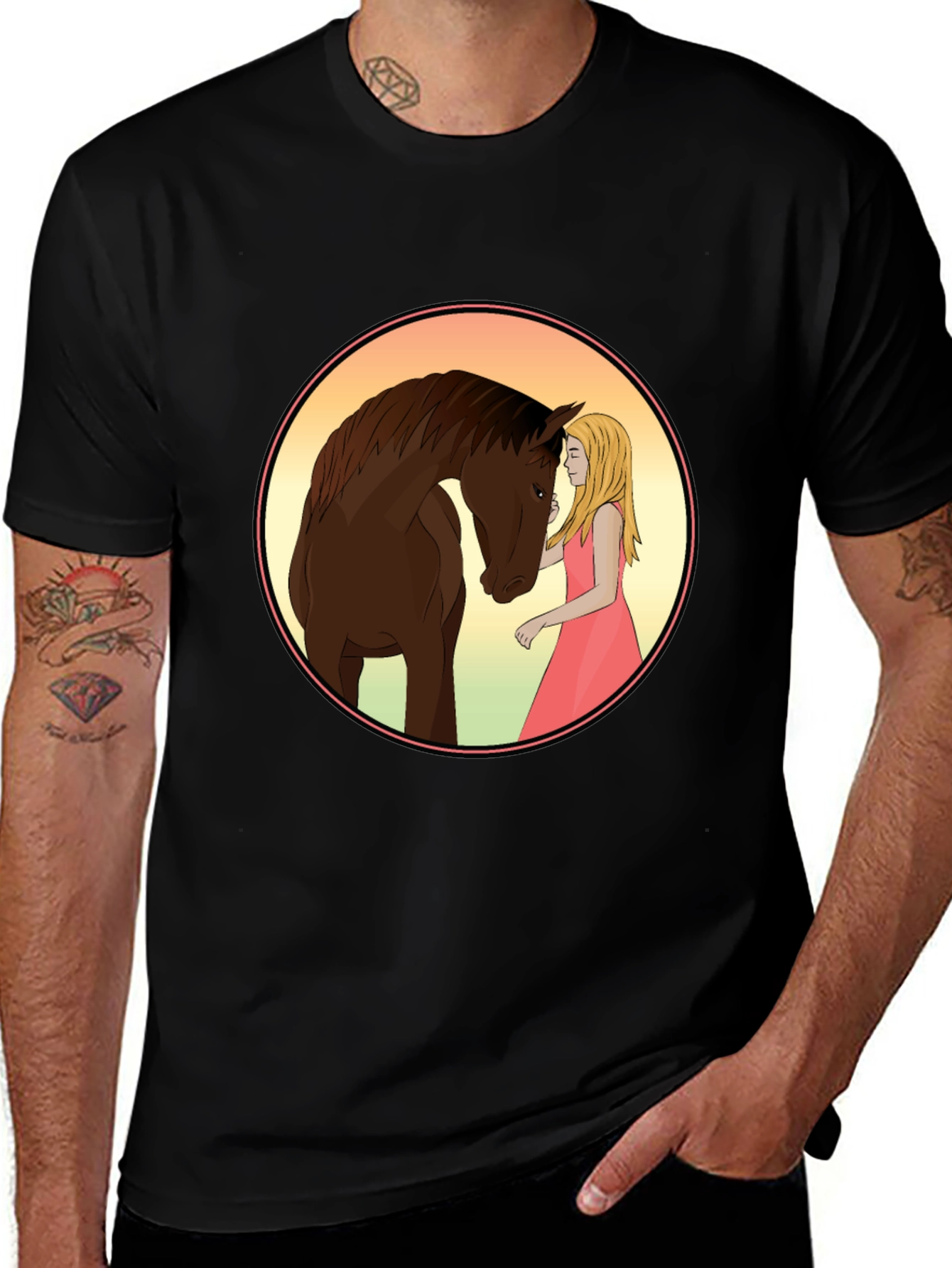 Variant 21 of Horse & Girl Graphic Tee - Stylish Comfort